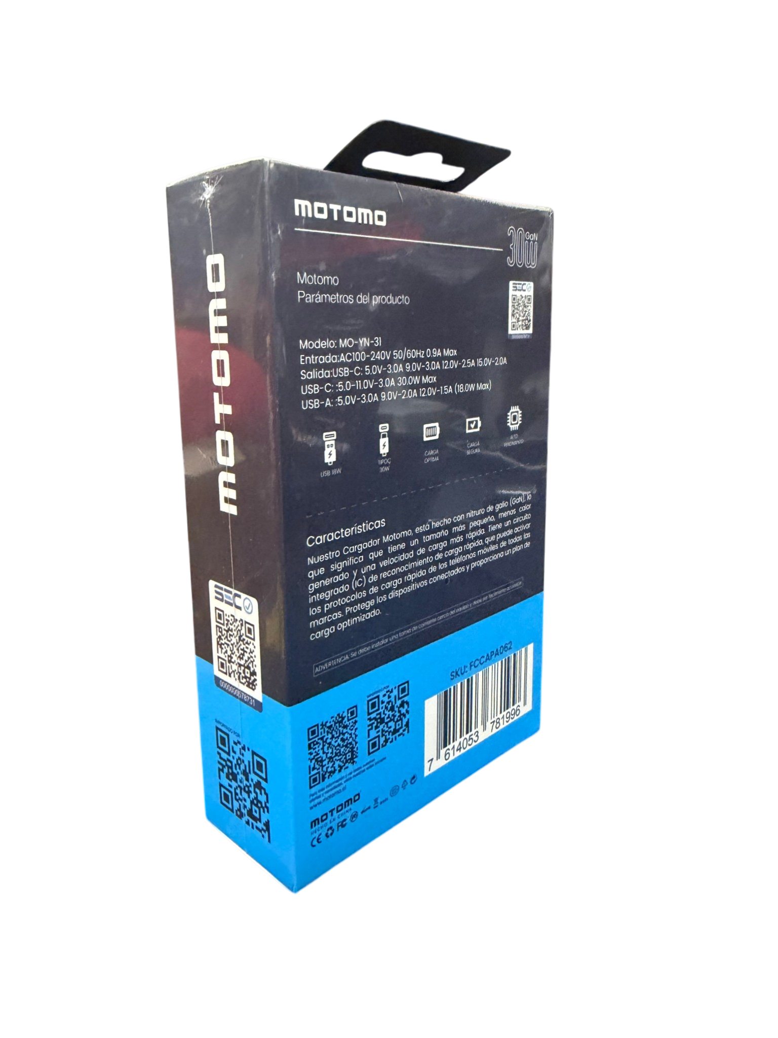 Cargador Rápido Motomo Yn-31 Gan Tipo C 30w + Cable Para Lightning – imagen 2