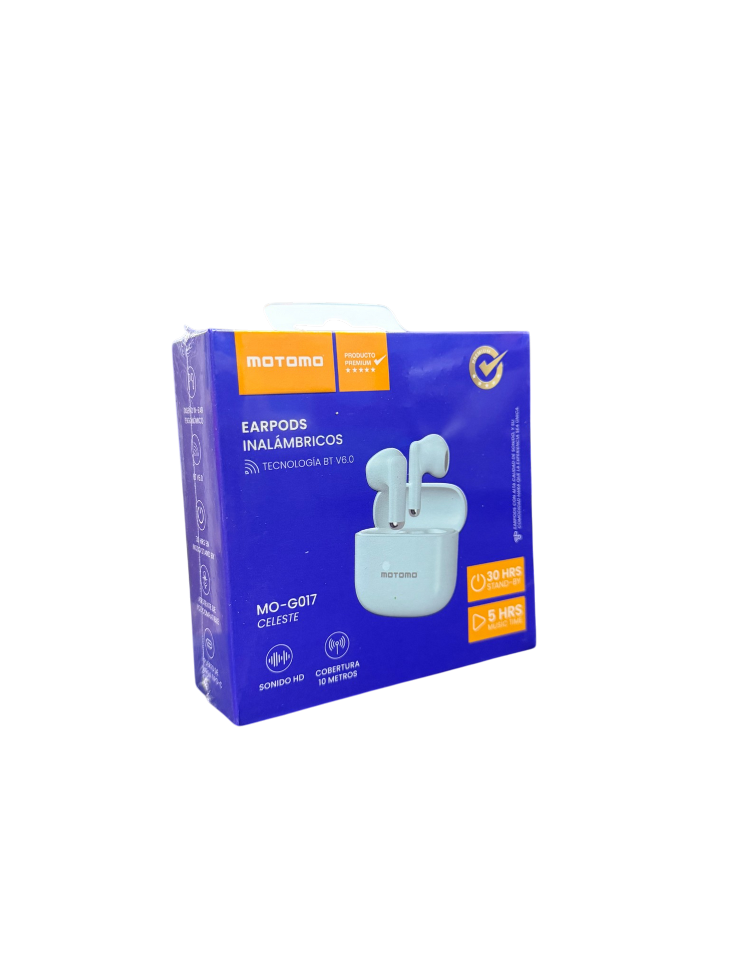 Audífonos In Ear Bluetooth Motomo Mo-G017 Celeste – imagen 2
