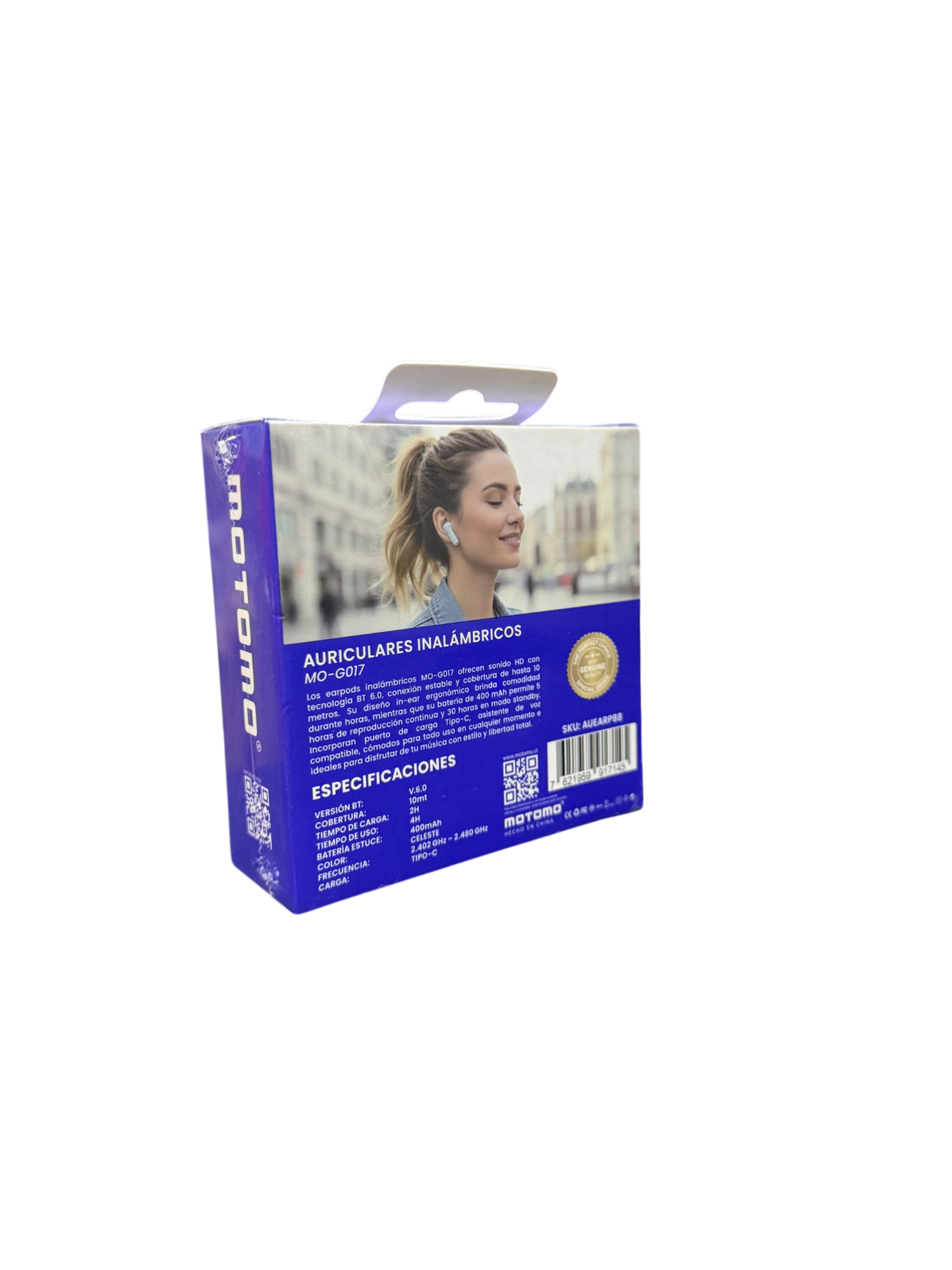 Audífonos In Ear Bluetooth Motomo Mo-G017 Celeste – imagen 3
