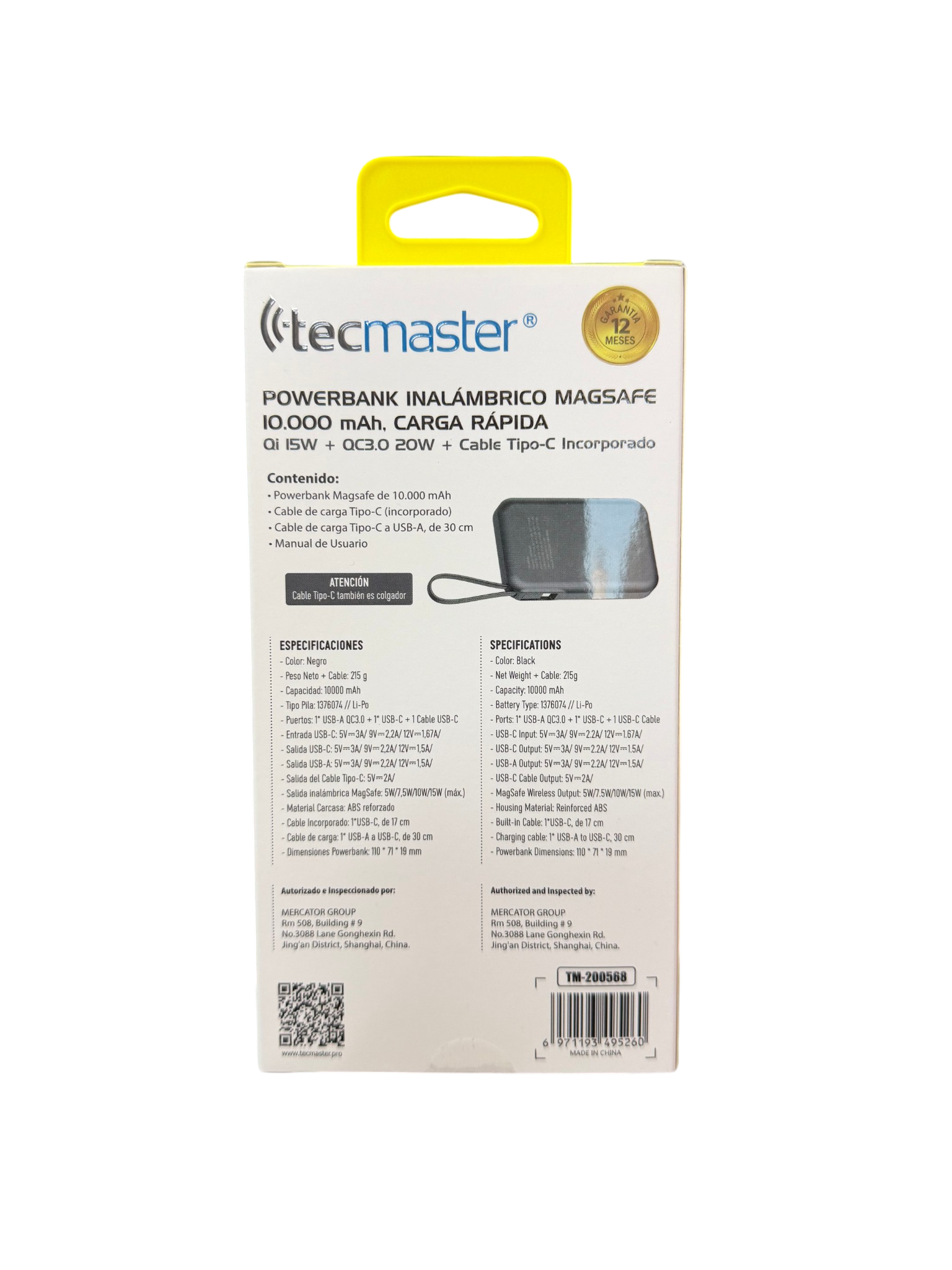 Powerbank Carga Rapida Magsafe Tecmaster TM-200568 10000 Mah Gris – imagen 3