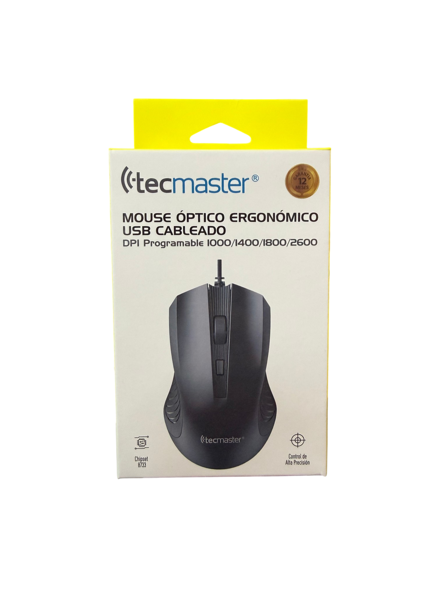 Mouse Optico Ergonomico Usb 2.0 Tecmaster Tm-100572 2600 Dpi Negro – imagen 4