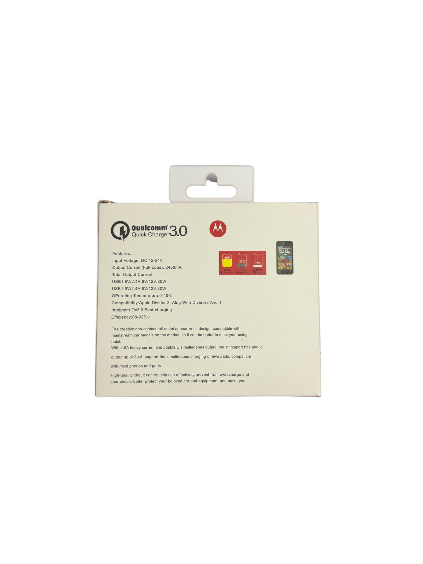 Cargador Motorola Turbo Power 30w Qc 3.0+ Cable Usb Tipo C – imagen 3