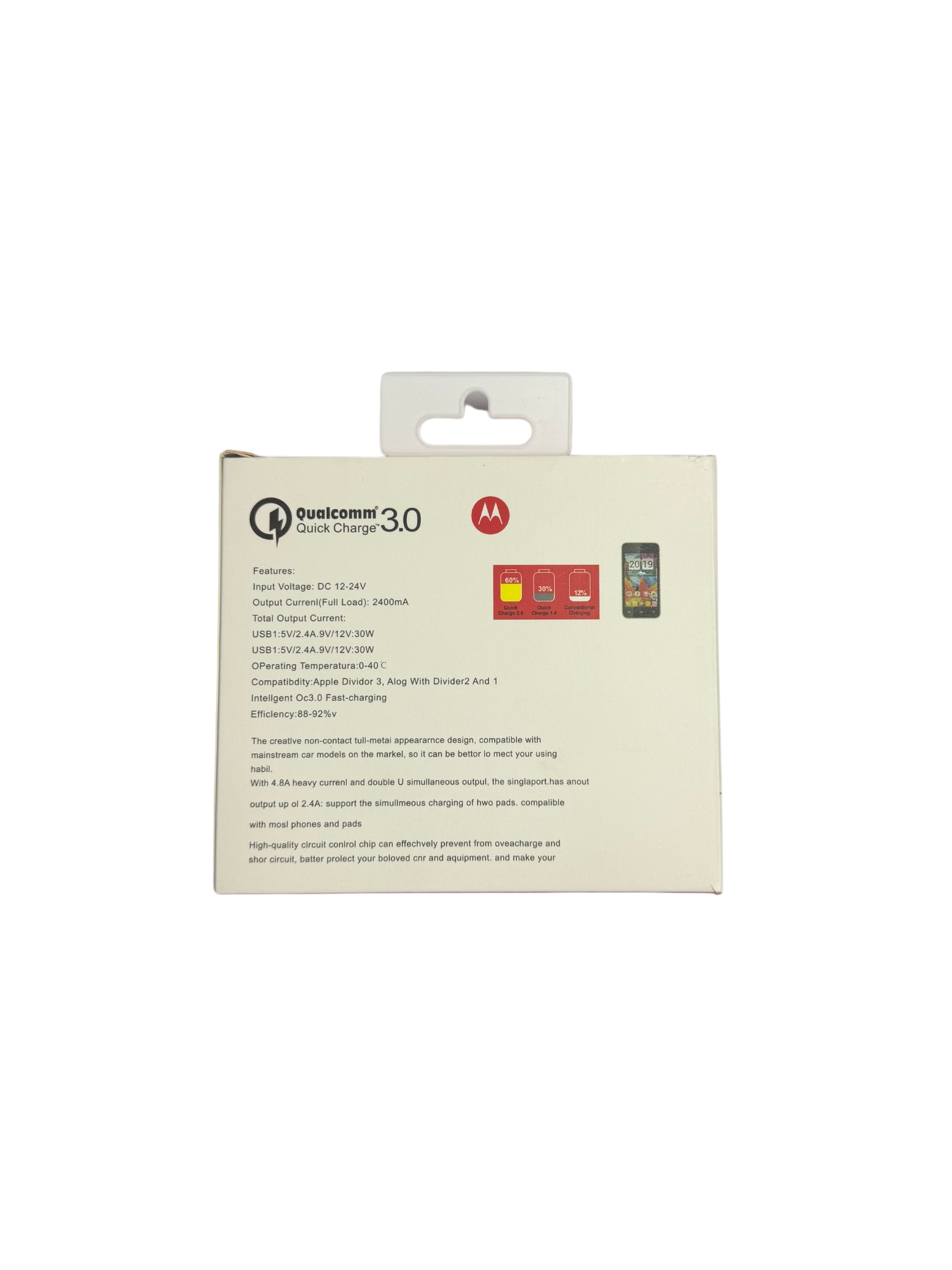 Cargador Motorola Turbo Power 30w Qc 3.0+ Cable Usb Tipo C – imagen 3