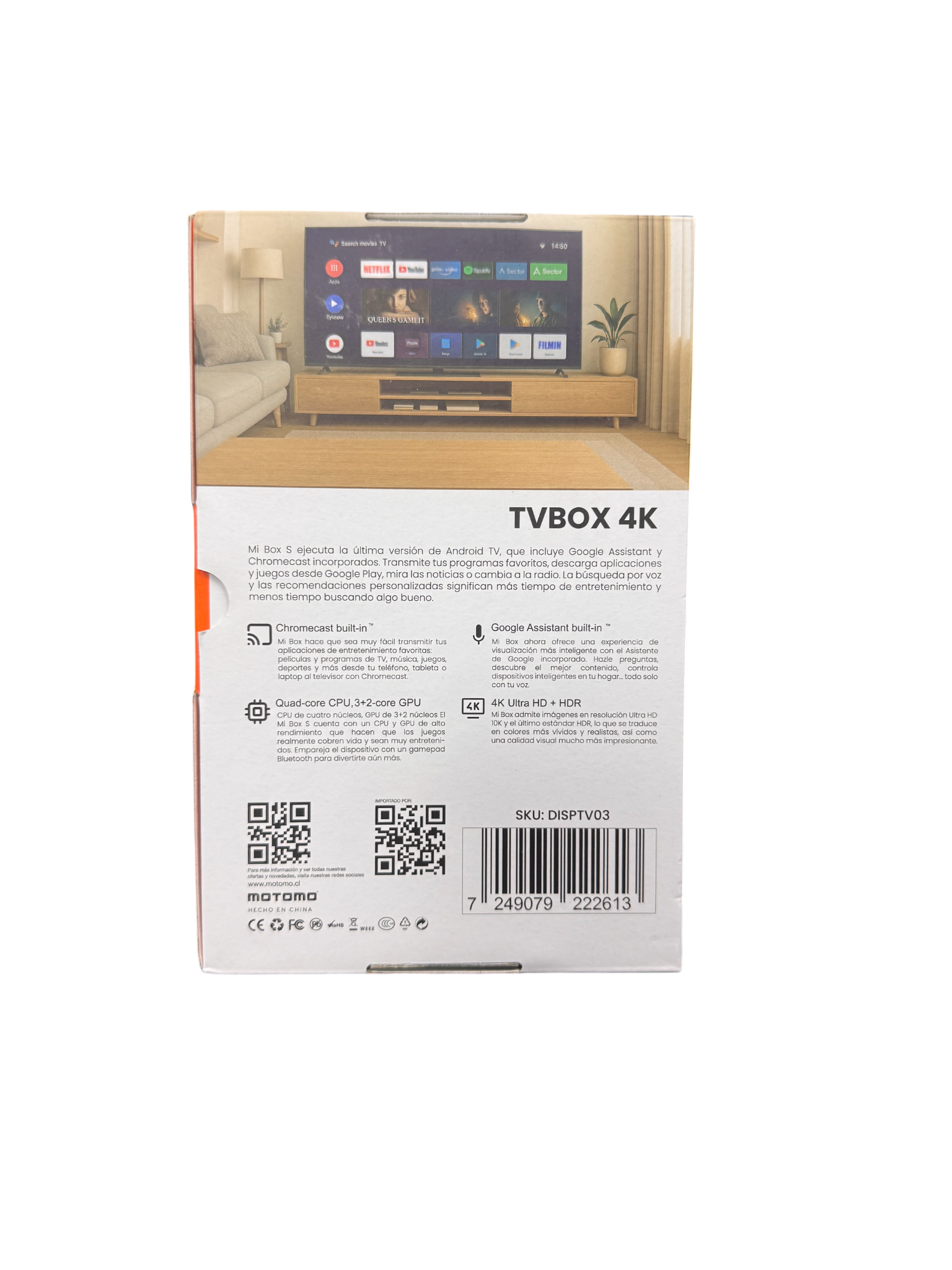 Android TV Box Android Motomo 4k Ultra 128 Gb + 8 gb Ram Negro – imagen 2