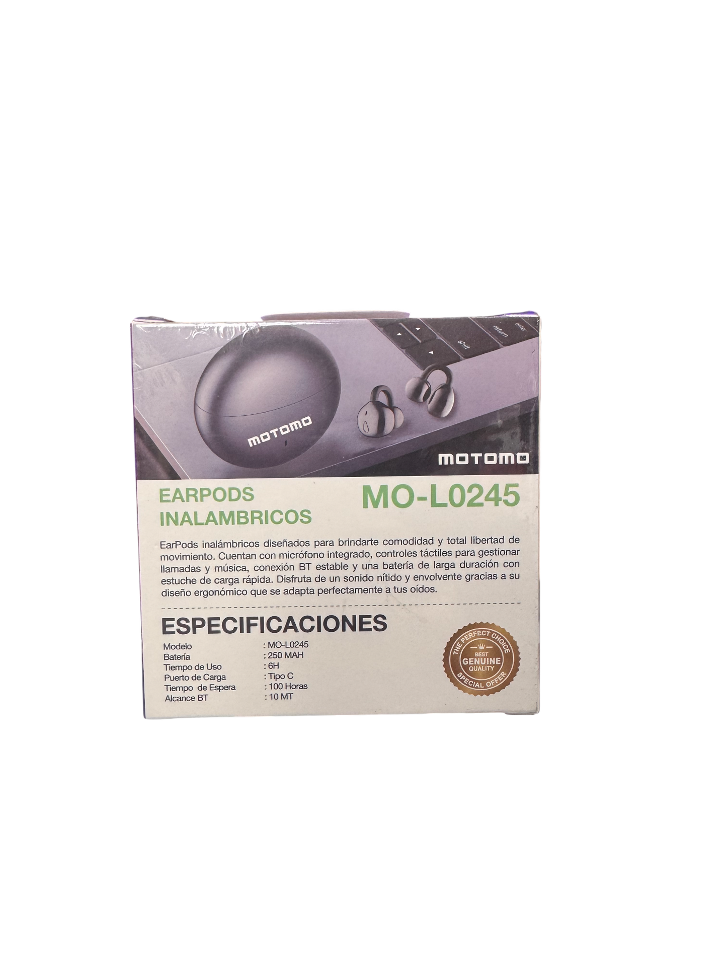 Audífonos Ergonómicos Bluetooth Motomo Mo-L0245 Gris – imagen 3