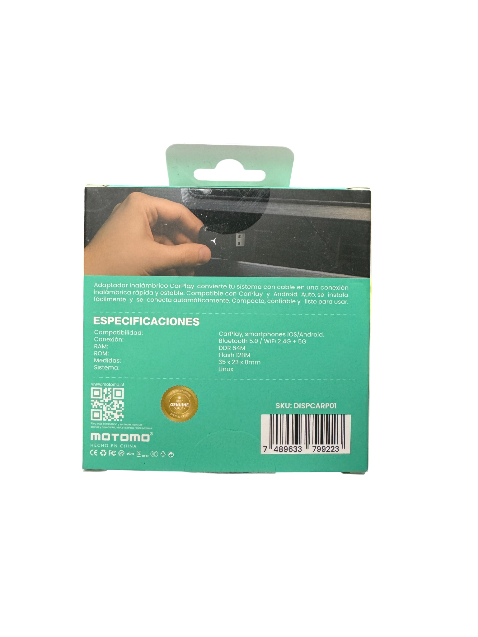 Adaptador Inalambrico Motomo Para Carplay Usb Negro – imagen 3
