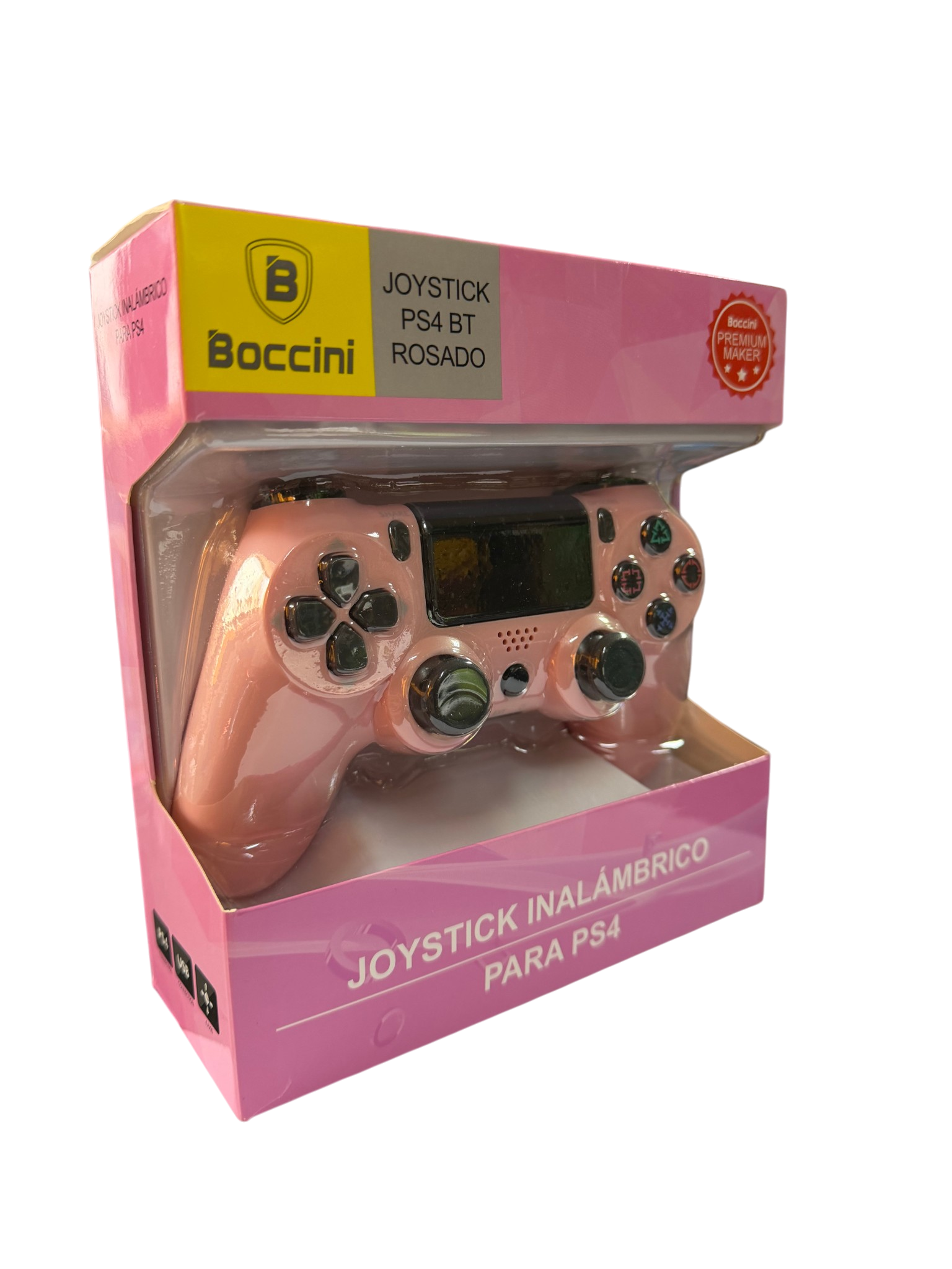 Control Inalambrico Ps4 Boccini Double Shock Color Rosado