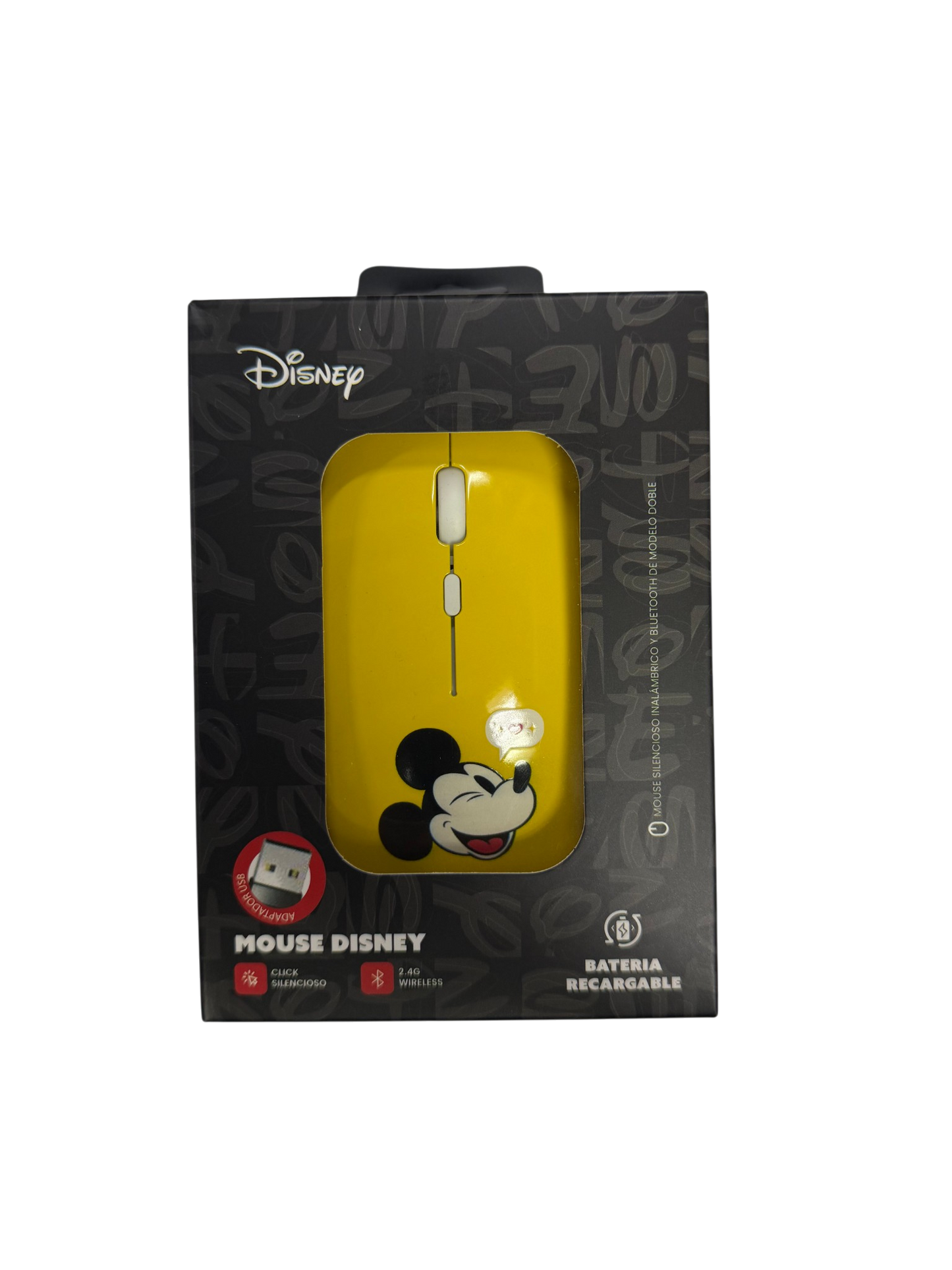 Mouse Inalambrico Dual Disney Tipo C Silencioso Mickey Amarillo – imagen 2
