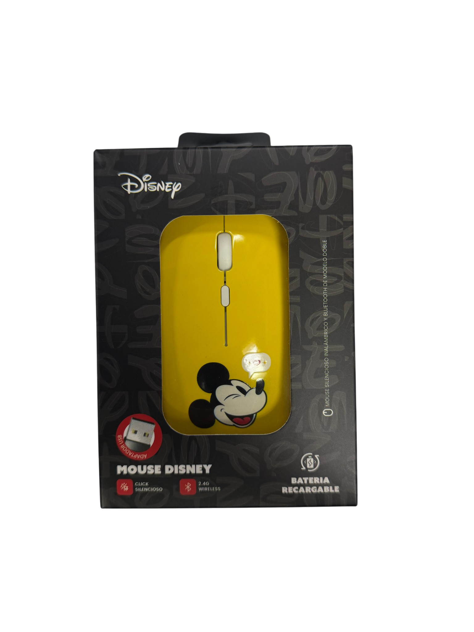 Mouse Inalambrico Dual Disney Tipo C Silencioso Mickey Amarillo – imagen 2