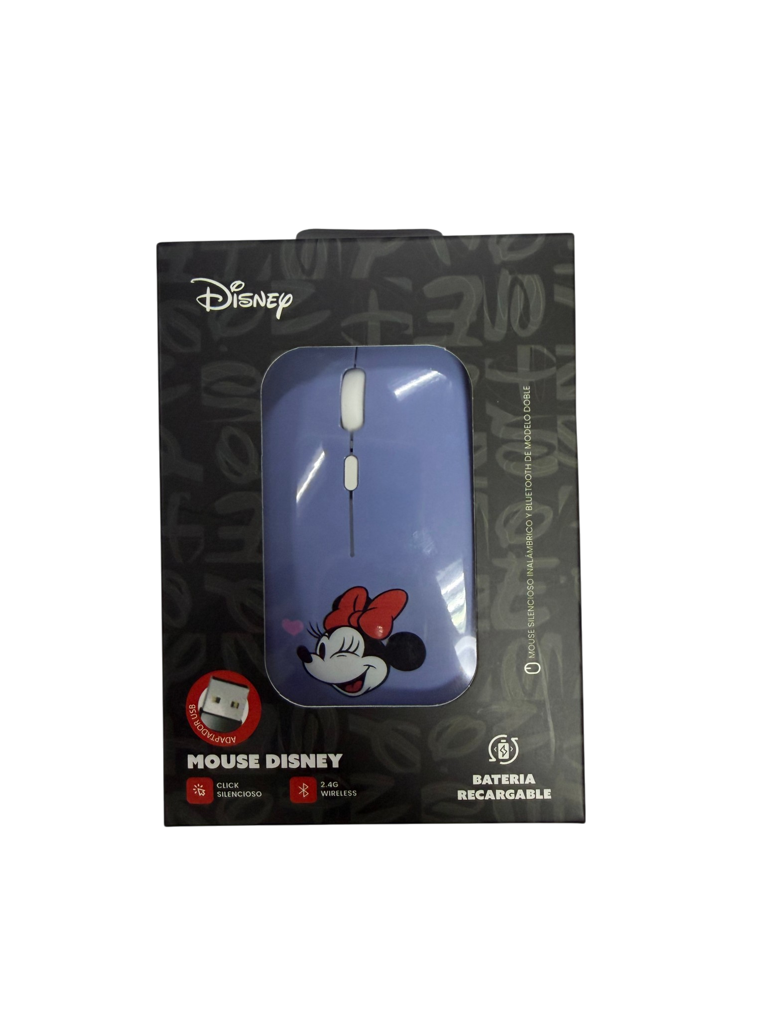 Mouse Inalambrico Dual Disney Tipo C Silencioso Minnie Violeta – imagen 4