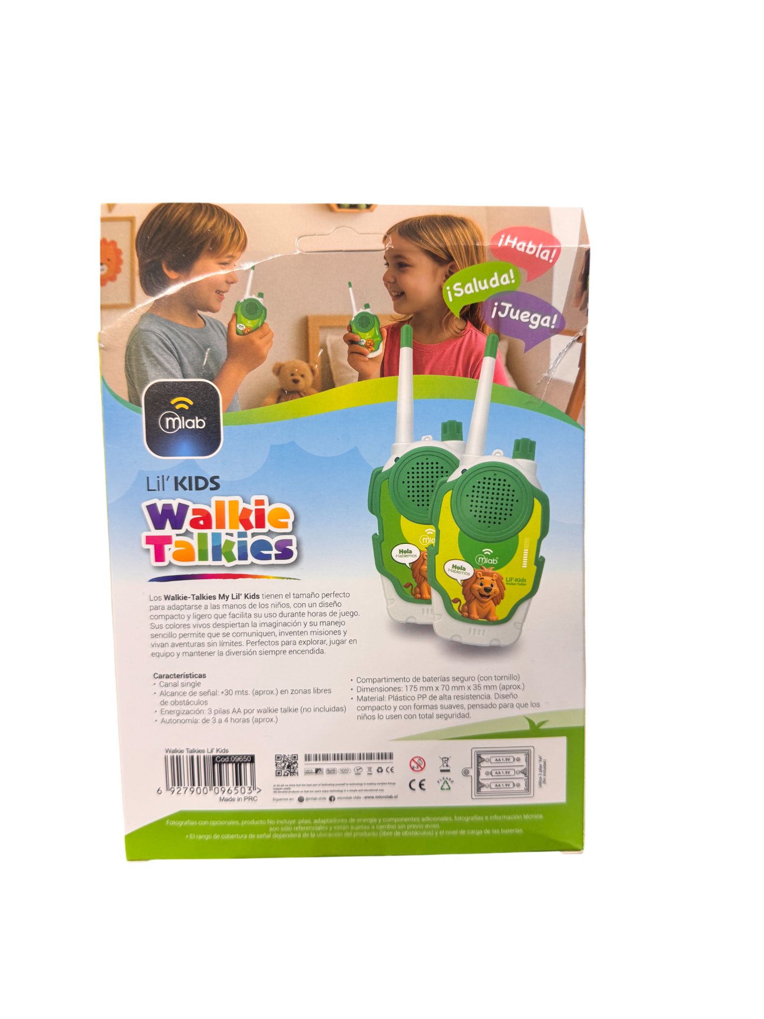 Kit 2 Radio Transmisor Walkie Talkie Niños Mlab Lil Kids 1 Canal – imagen 3