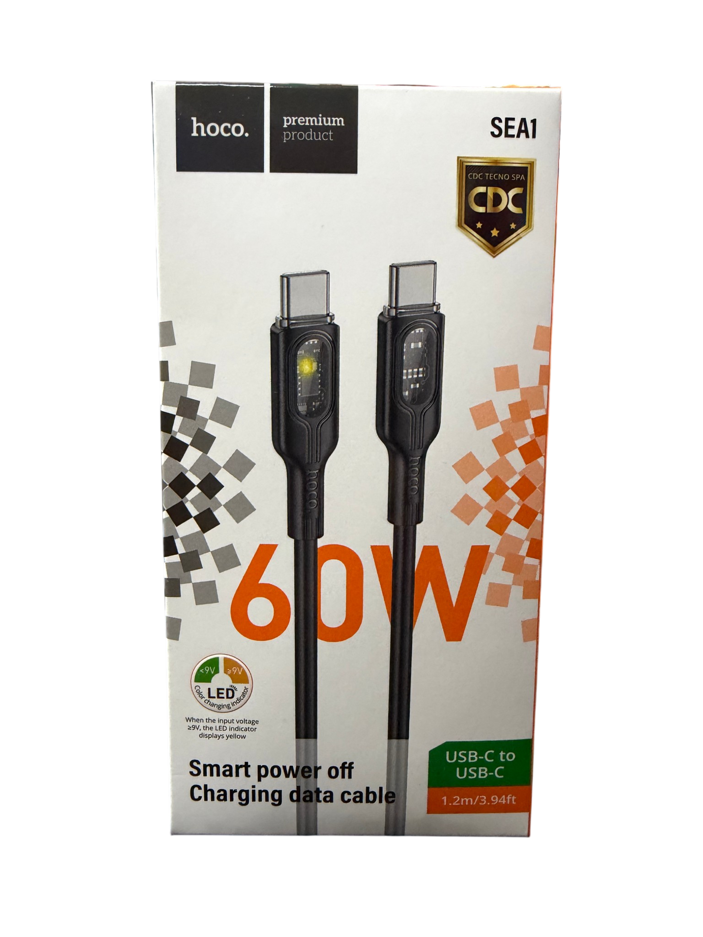 Cable Tipo C a Tipo C 60w Hoco Sea1 Negro – imagen 2