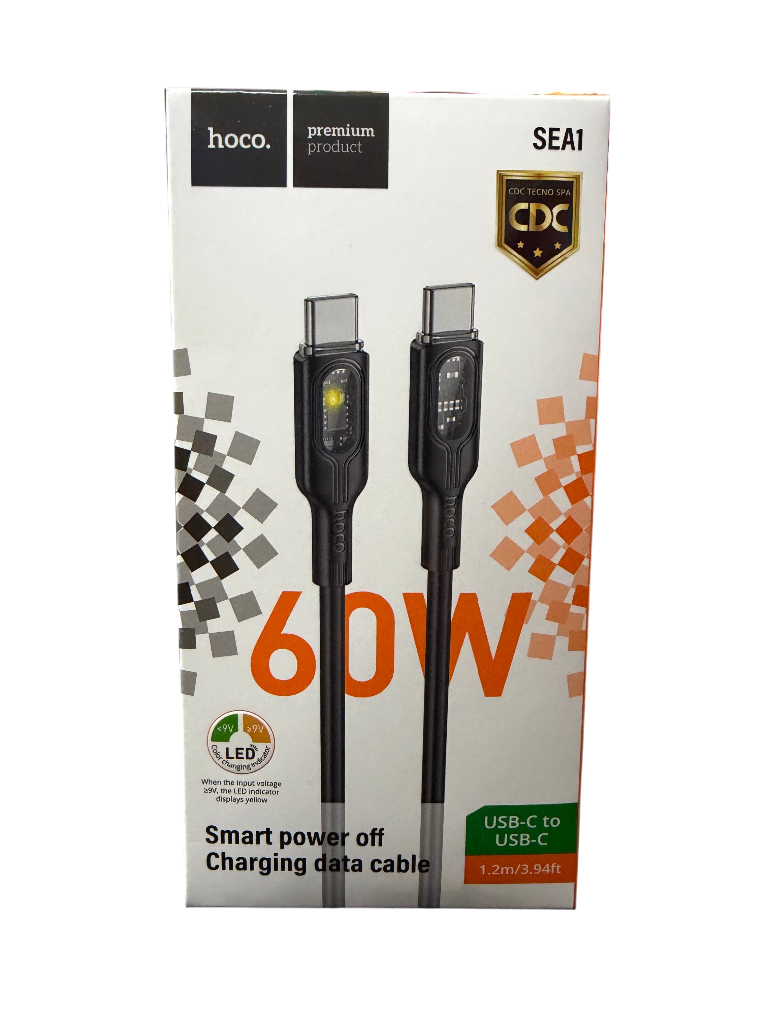 Cable Tipo C a Tipo C 60w Hoco Sea1 Negro – imagen 2