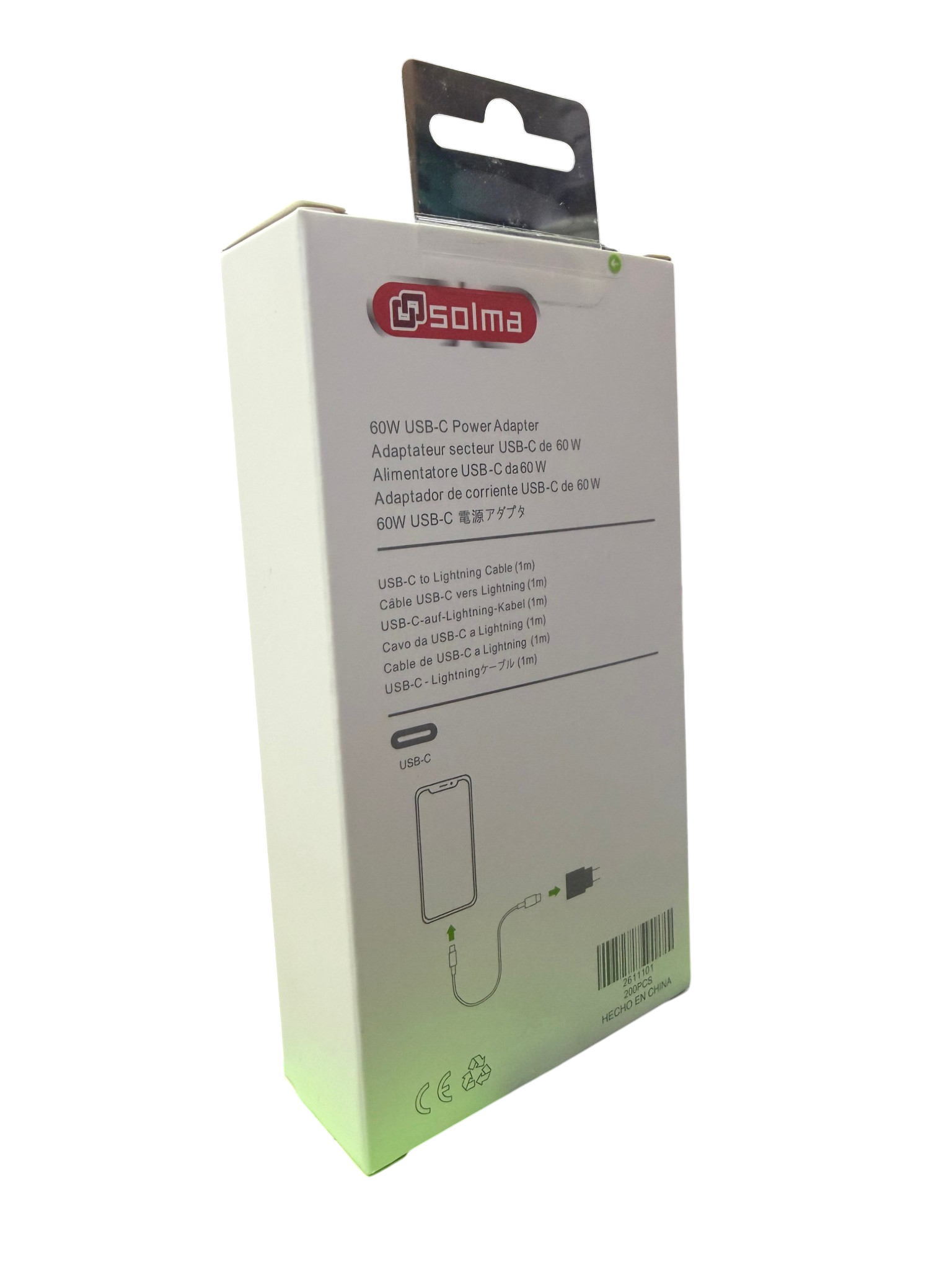 Cargador Carga Rápida Solma Tipo C 60w Para iPhone + Cable – imagen 3