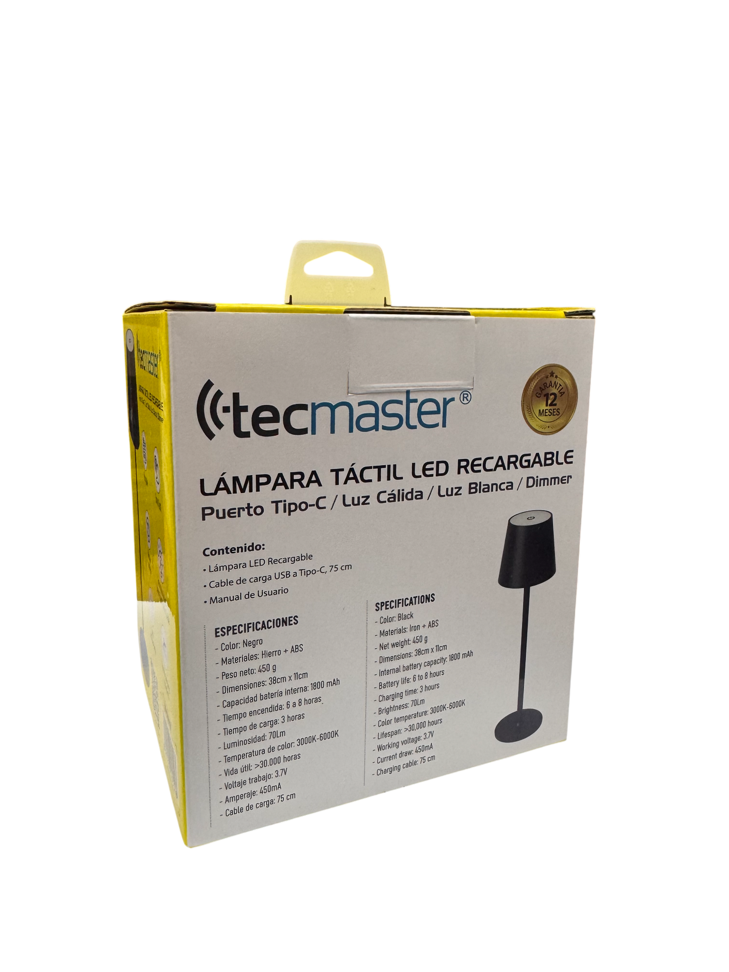 Lampara Escritorio Mesa Tecmaster Tactil Led Recargable Negro – imagen 3