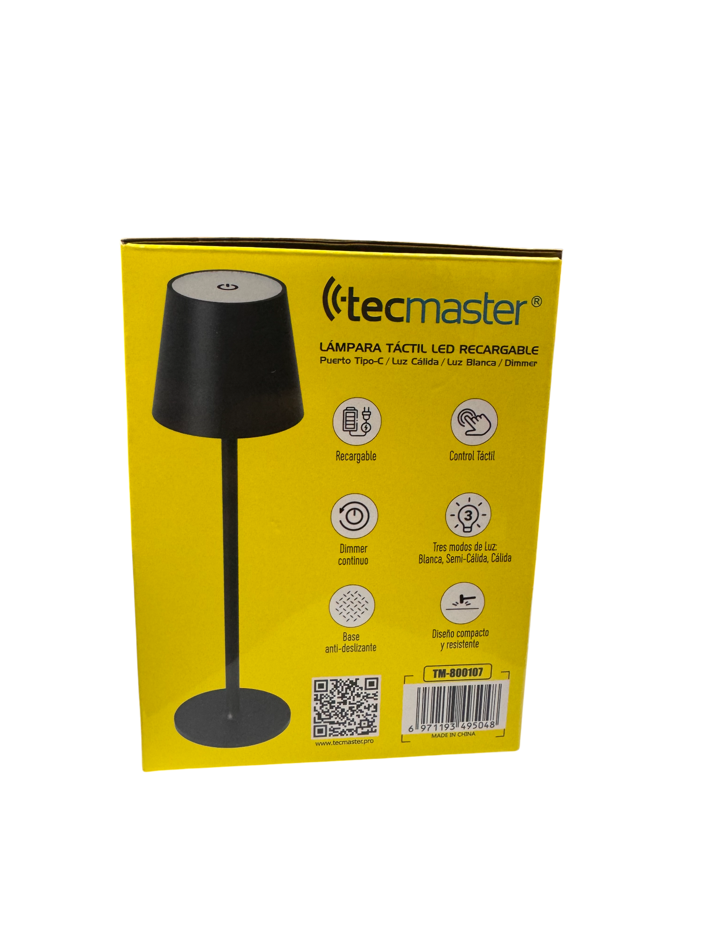 Lampara Escritorio Mesa Tecmaster Tactil Led Recargable Negro – imagen 4
