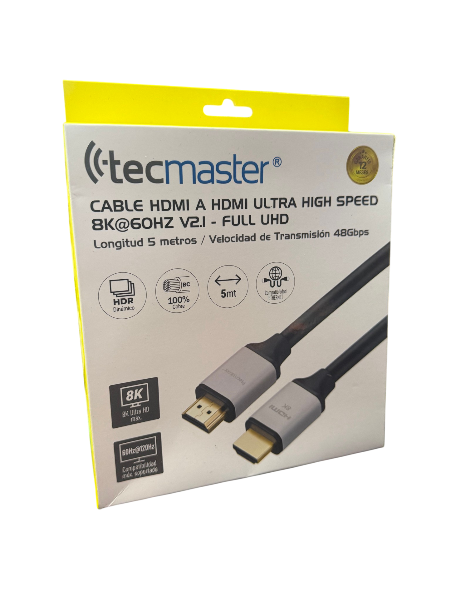 Cable Hdmi Tecmaster Uhd 8k 5 Metros 60hz Tm-600504 Negro – imagen 2
