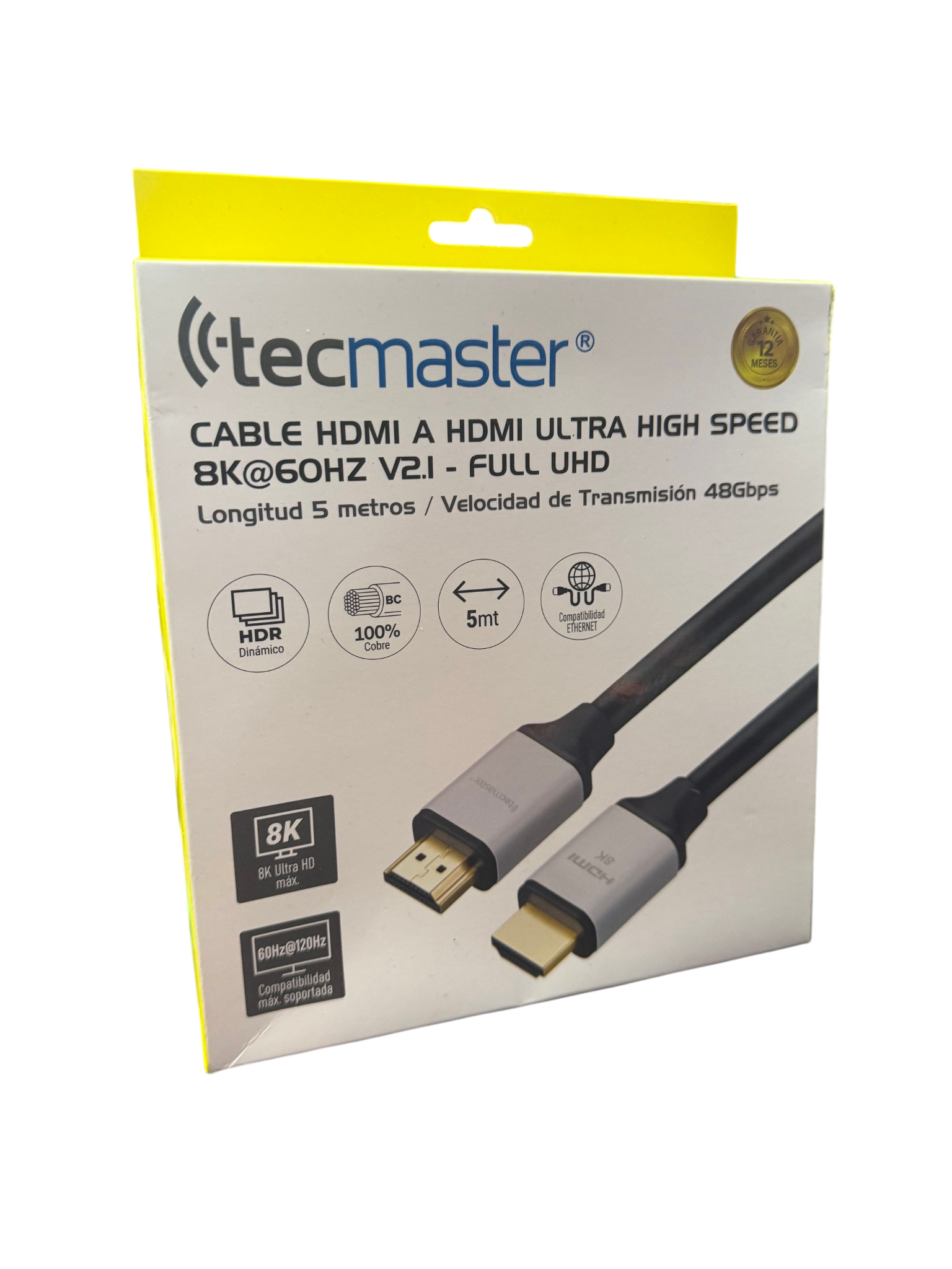 Cable Hdmi Tecmaster Uhd 8k 5 Metros 60hz Tm-600504 Negro – imagen 2