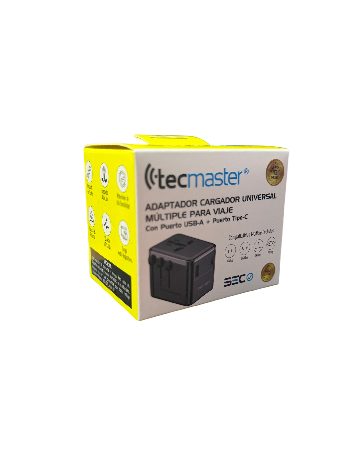 Adaptador Enchufe Universal Corriente Tecmaster TM-200569 Negro – imagen 2