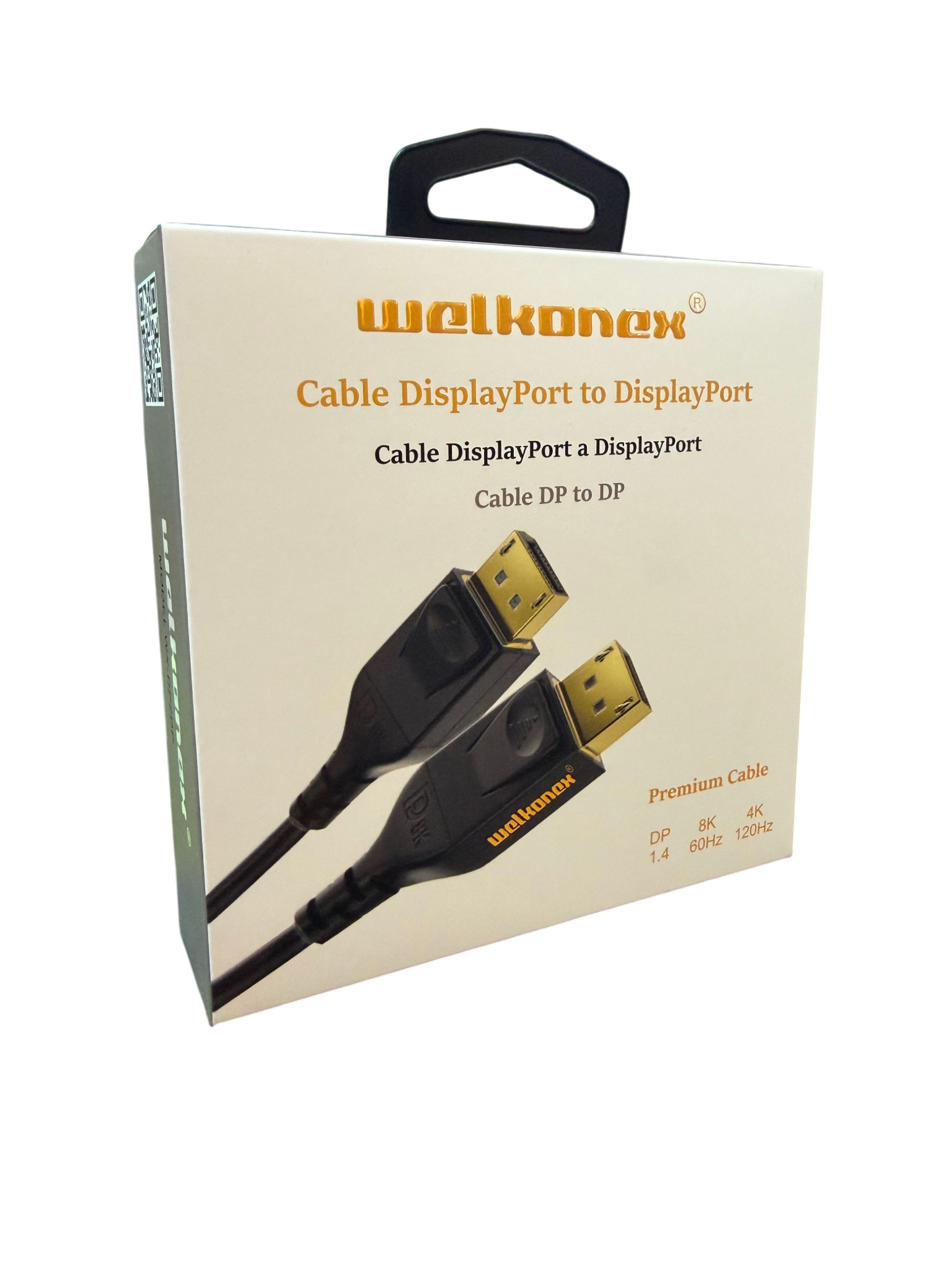 Cable Displayport a Displayport 1,8 Metros Welkonex Negro – imagen 2