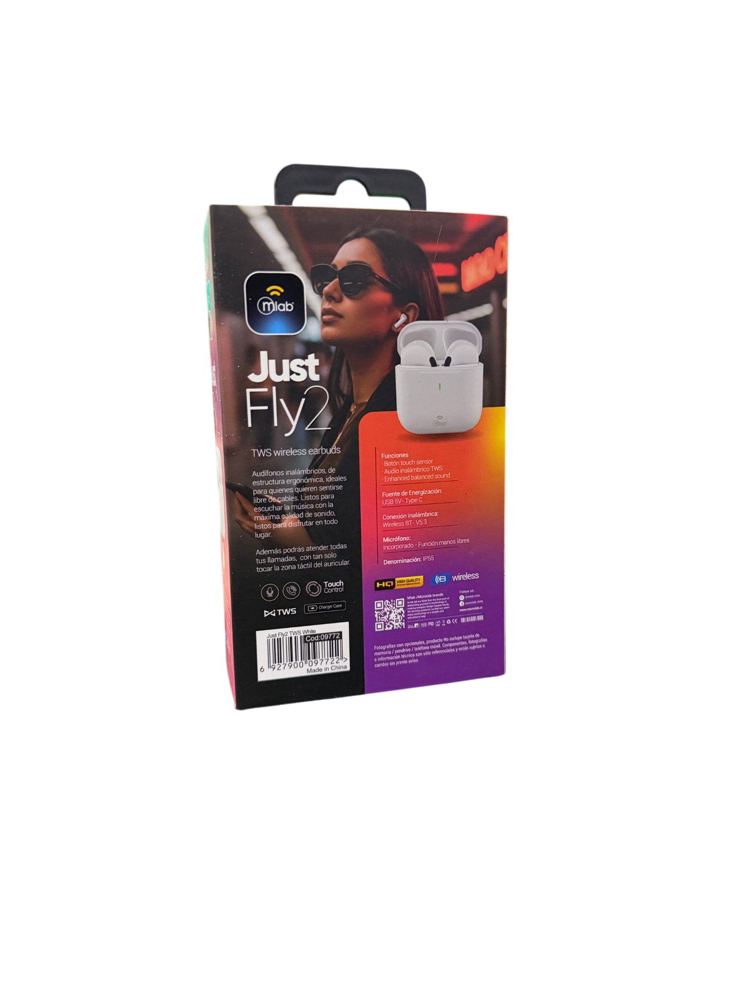 Audifonos In Ear Bluetooth Mlab Tws Just Fly 2 Mod9772 Blanco – imagen 3