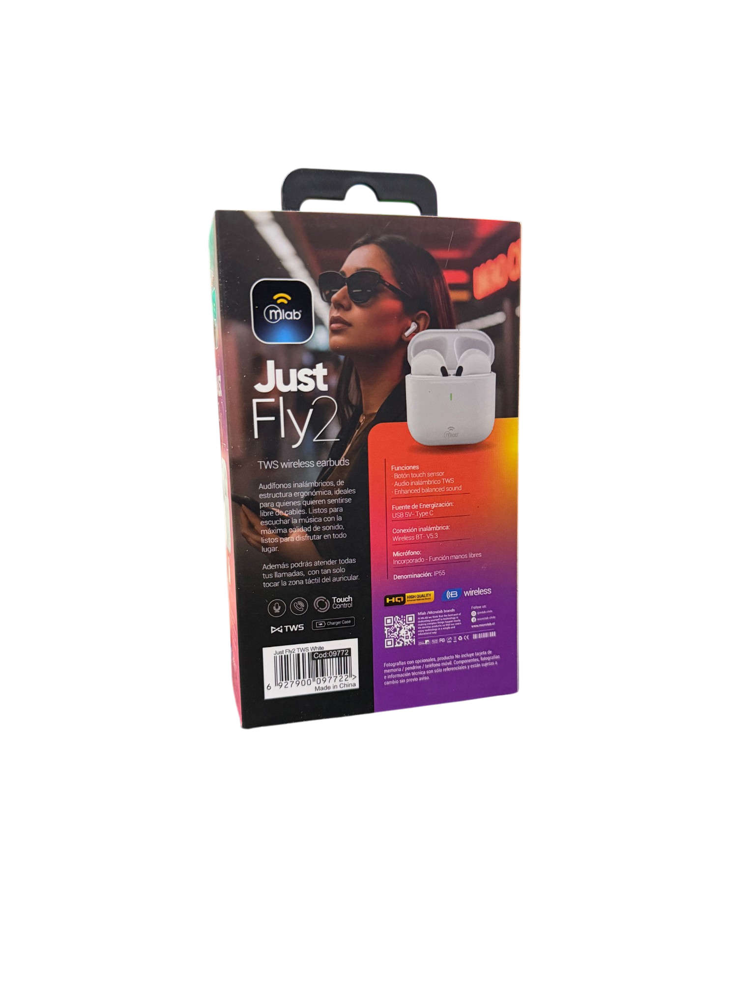Audifonos In Ear Bluetooth Mlab Tws Just Fly 2 Mod9772 Blanco – imagen 3