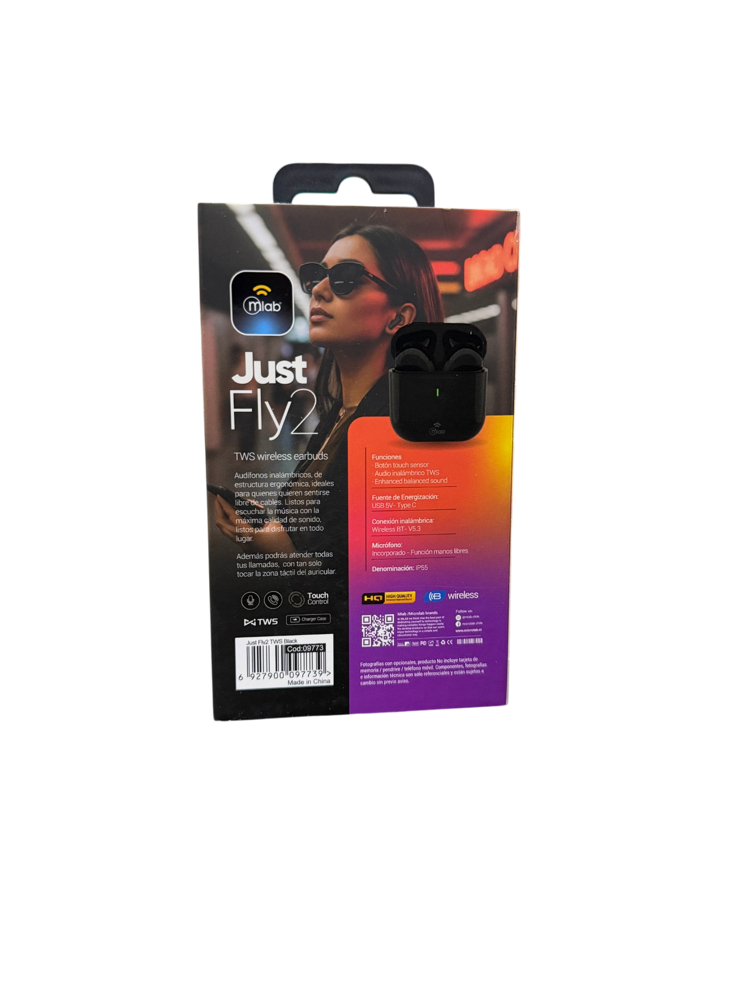 Audifonos In Ear Bluetooth Mlab Tws Just Fly 2 Mod9773 Negro – imagen 2