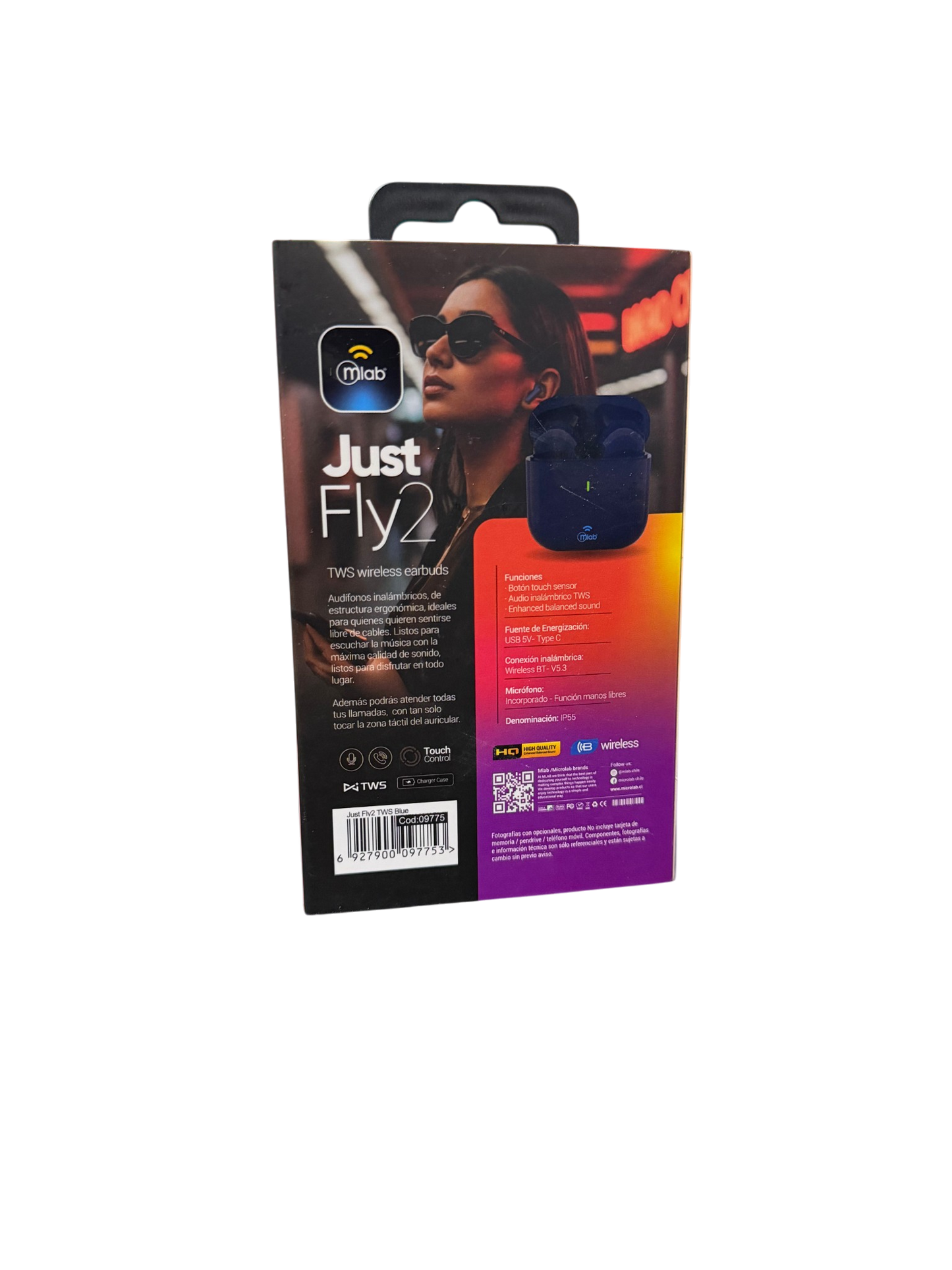Audifonos In Ear Bluetooth Mlab Tws Just Fly 2 Mod9775 Azul – imagen 3