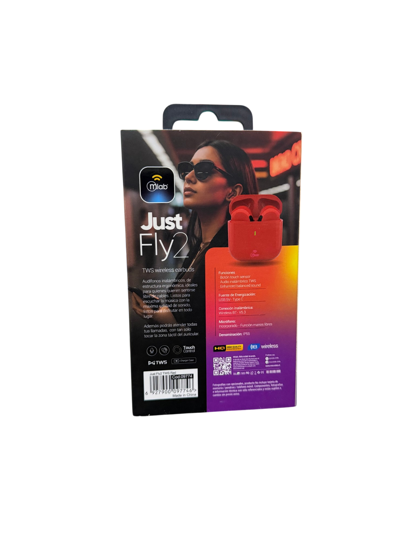 Audifonos In Ear Bluetooth Mlab Tws Just Fly 2 Mod9774 Rojo – imagen 3