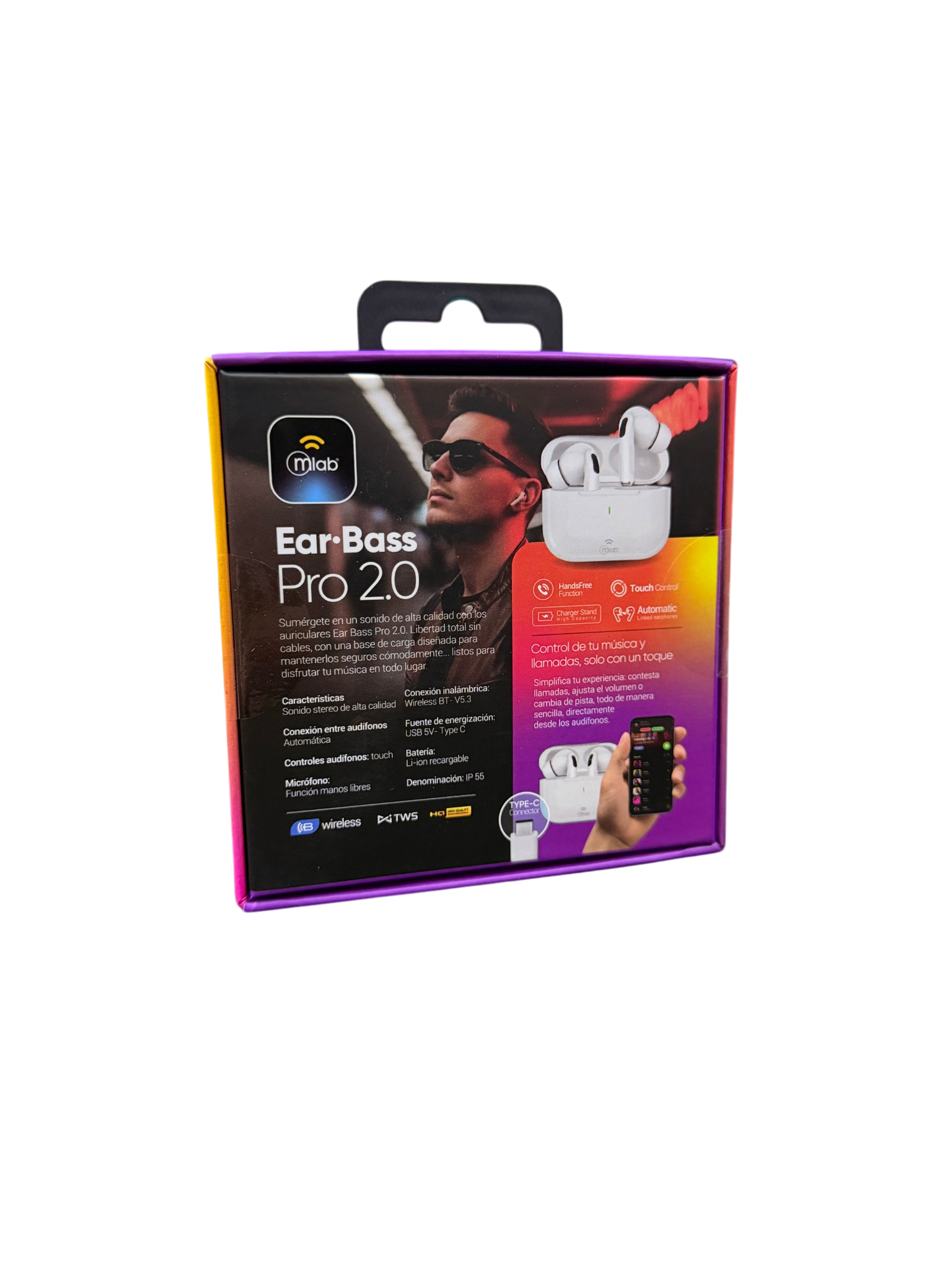Audifonos In Ear Bluetooth Mlab Ear Bass Pro 2.0 M9776 Blanco – imagen 3