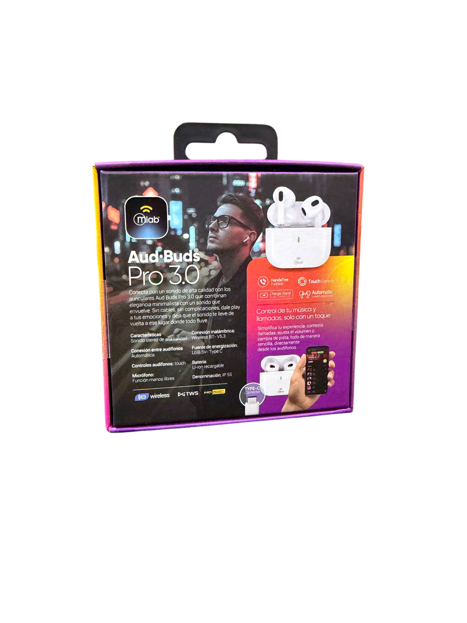 Audifonos In Ear Bluetooth Mlab Aud Buds Pro 3.0 M9777 Blanco – imagen 2