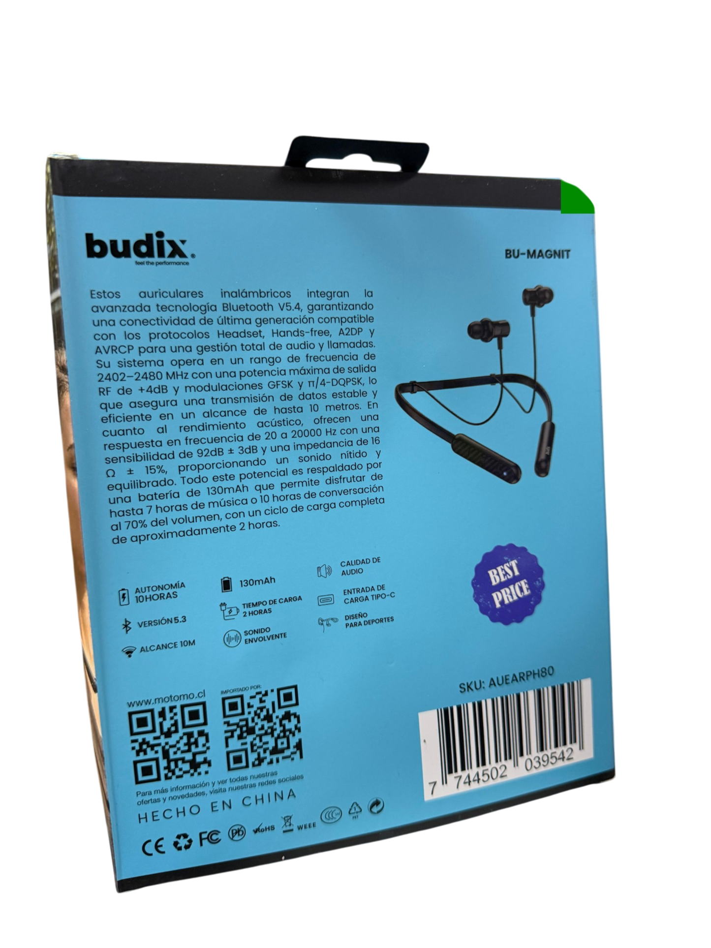 Audífonos Bluetooth In Ear Budix Magnit Negro – imagen 2