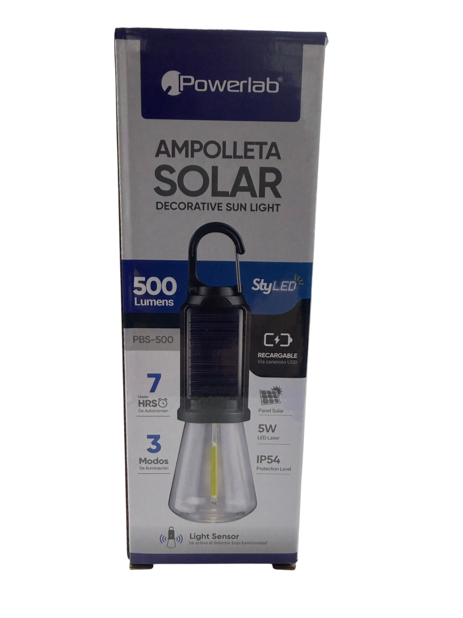 Ampolleta Solar Powerlab 9725 500 Lumen Recargable Negro