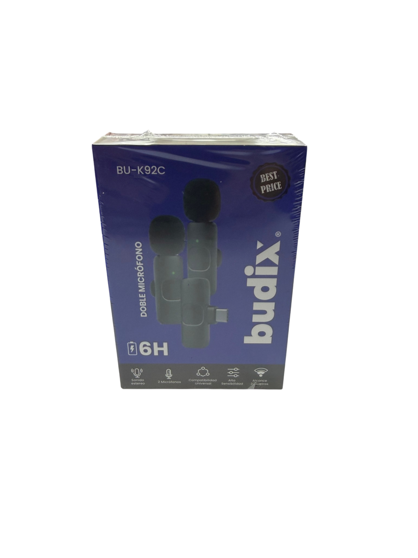 Microfono Inalámbrico Dual Externo Budix K9 Tipo C Negro