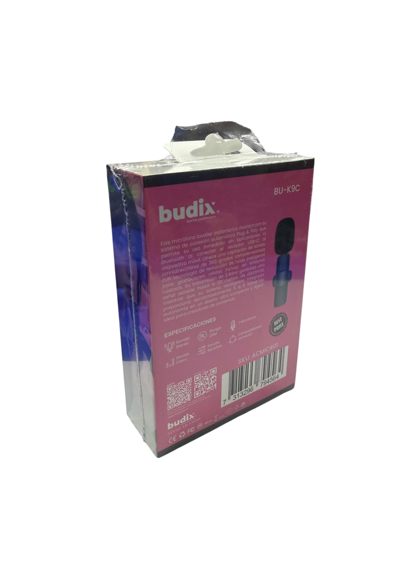 Microfono Inalámbrico Externo Budix K9 Tipo C Negro
