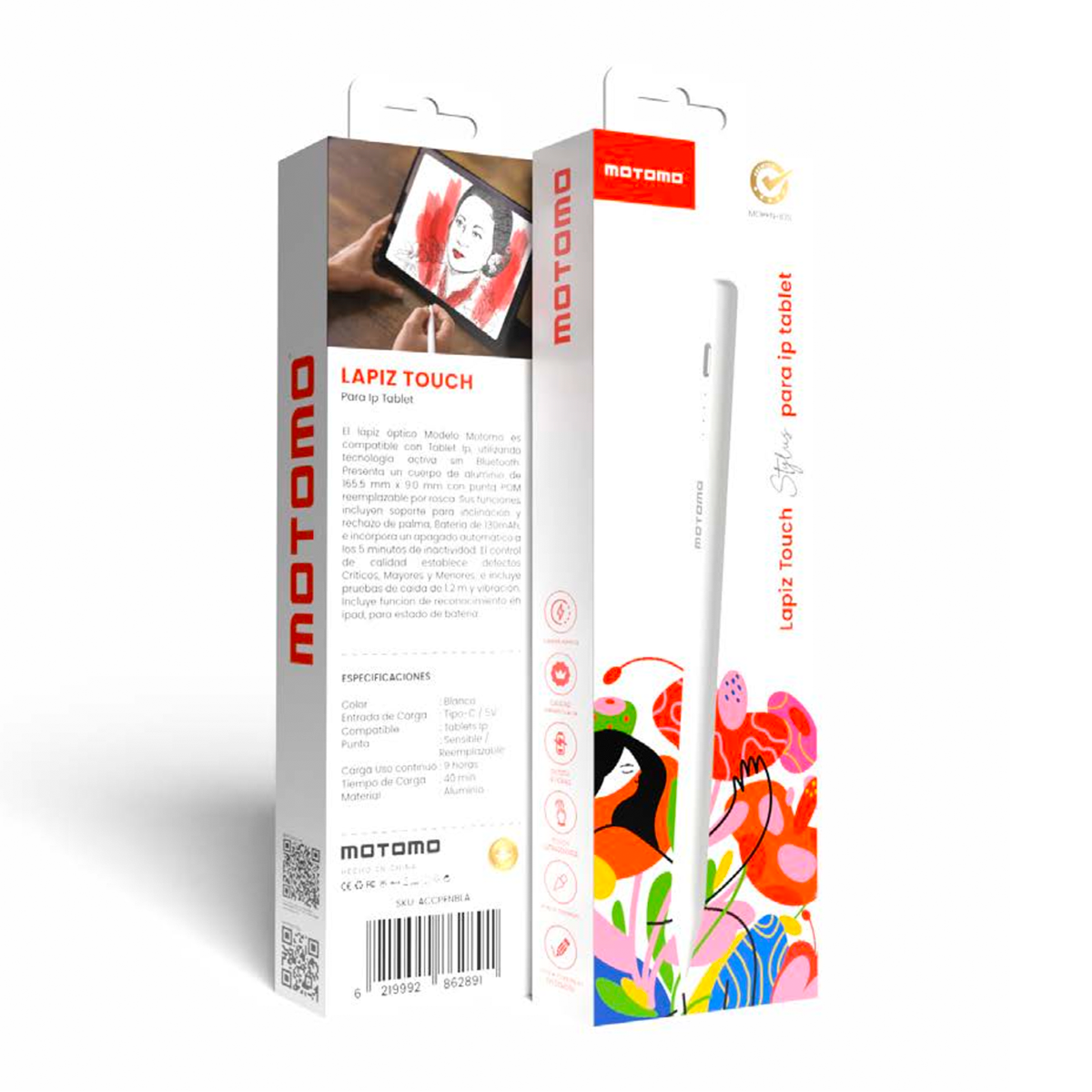 Lápiz Pencil Tactil Motomo Touch Compatible Para Ipad Blanco – imagen 2