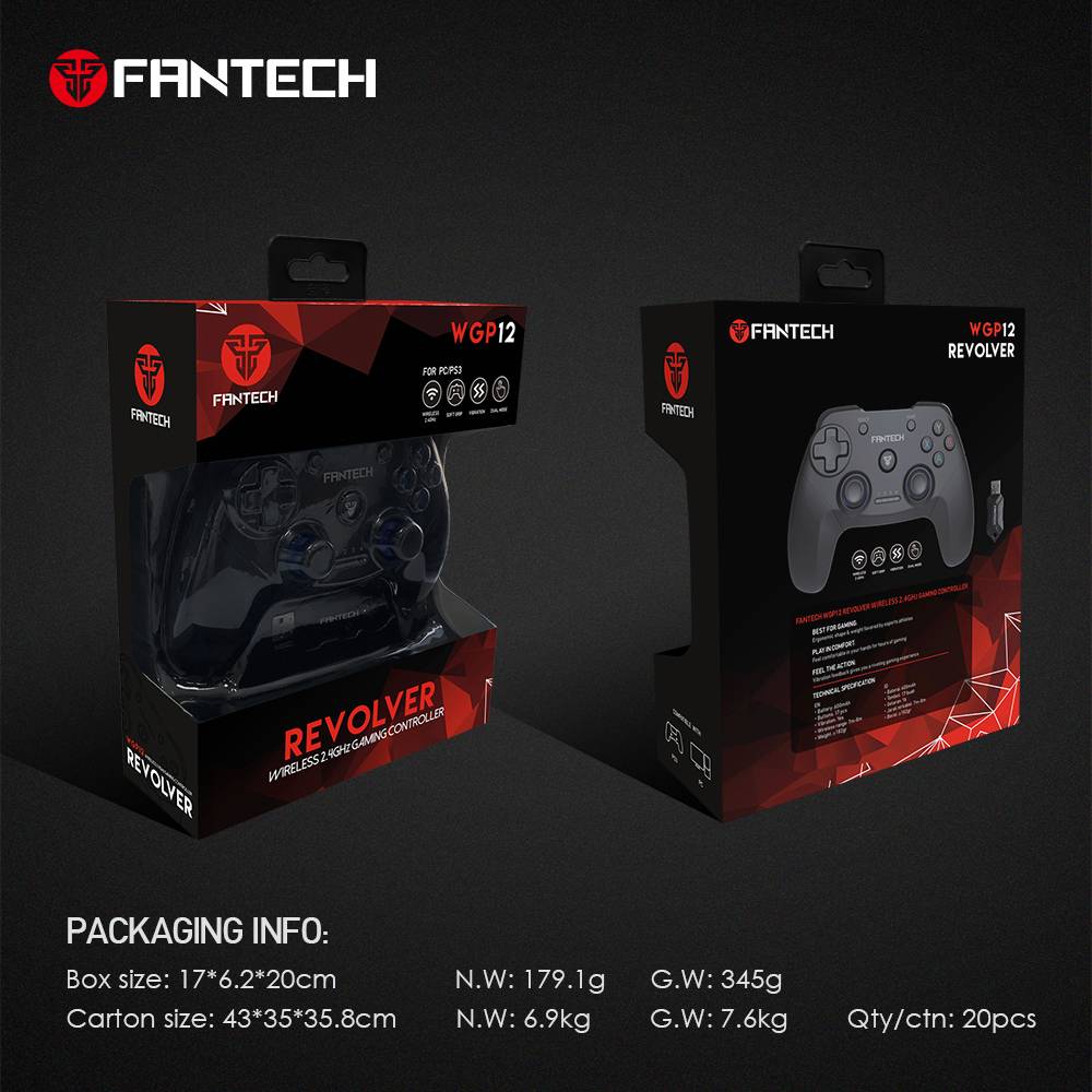 Control Joystick Fantech Revolver Inalambrico Wgp12 Pc Ps3 Negro – imagen 3