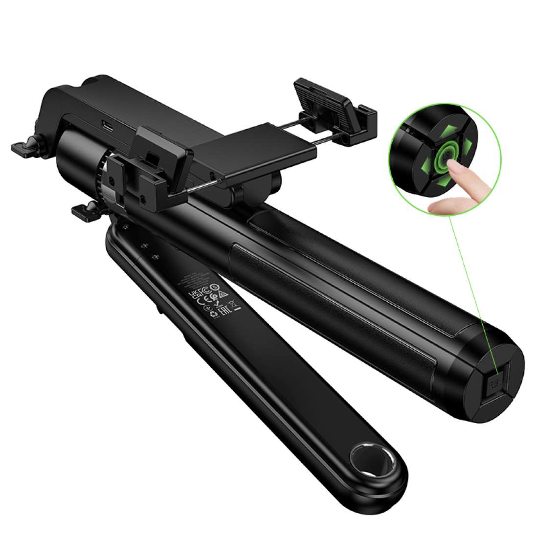Baston Selfie Tripode Bluetooth Hoco K32 + Control Negro – imagen 4