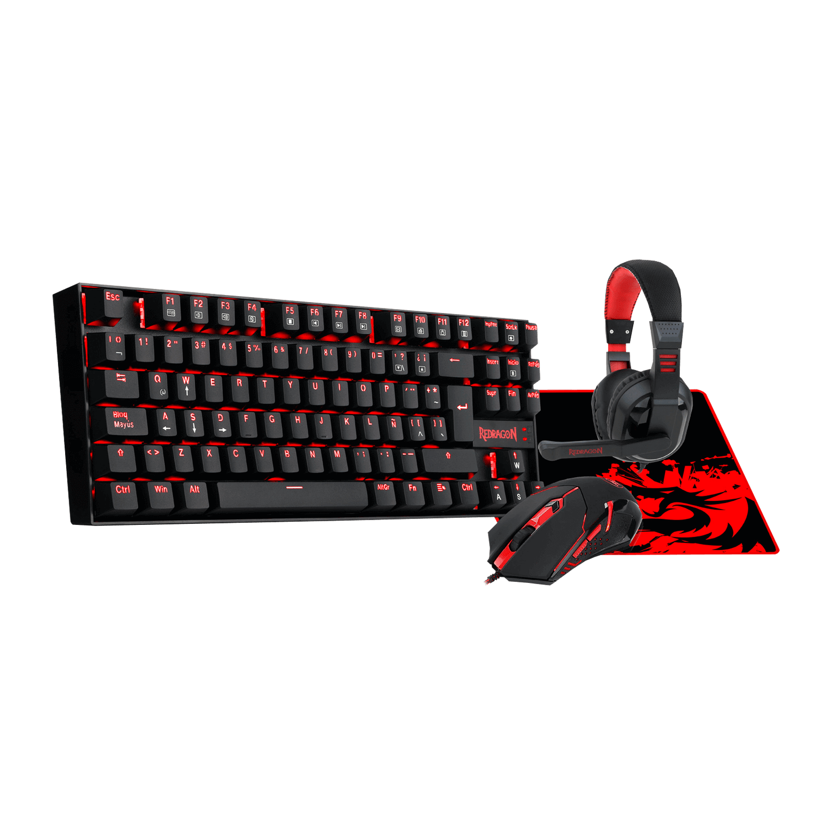 Kit Gamer Redragon K552 Teclado Mouse Audifonos Mousepad – imagen 2