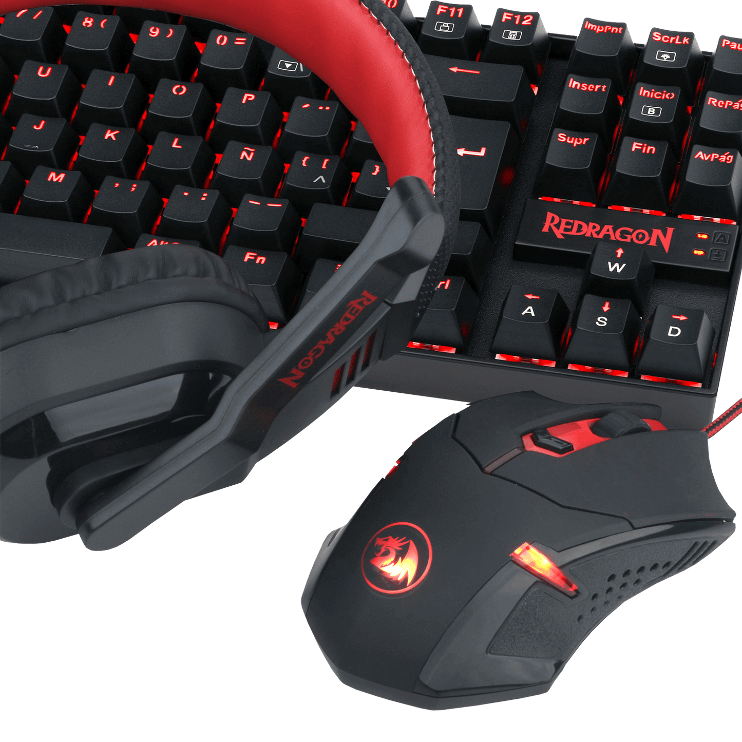 Kit Gamer Redragon K552 Teclado Mouse Audifonos Mousepad – imagen 3