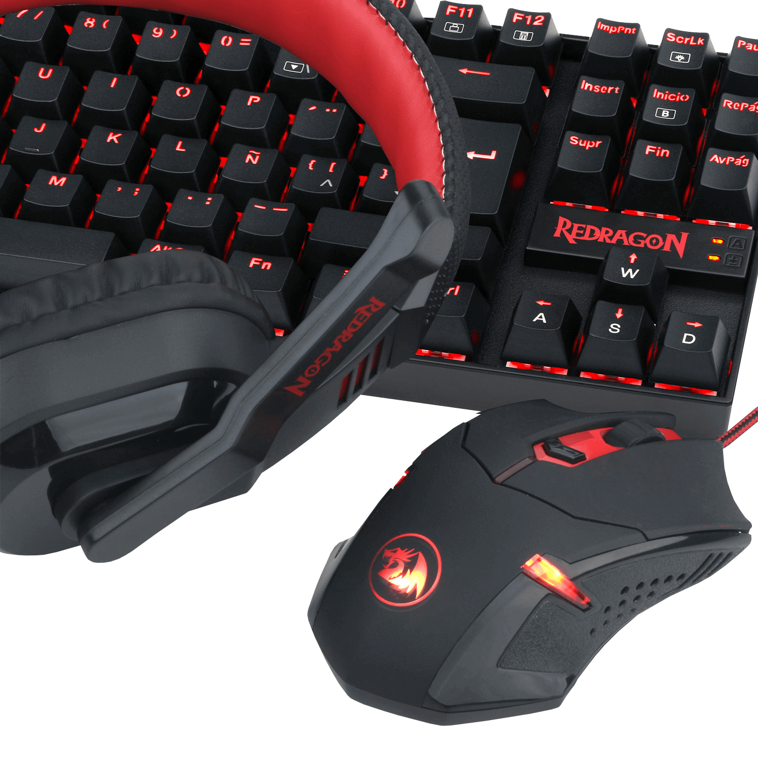 Kit Gamer Redragon K552 Teclado Mouse Audifonos Mousepad – imagen 3