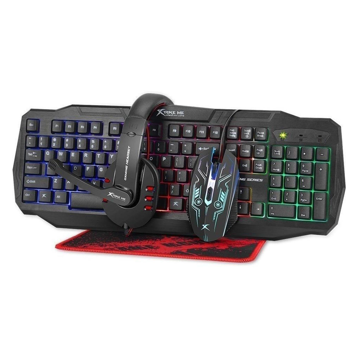 Kit Gamer Xtrike Me 4 En 1 Cm-406 Teclado Mouse Audífono Pad