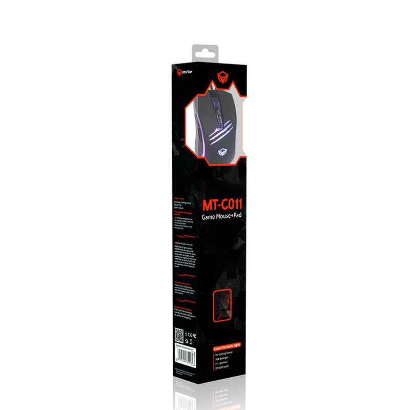 Kit gamer Meetion MT-C011 mouse y mousepad negro - detalle
