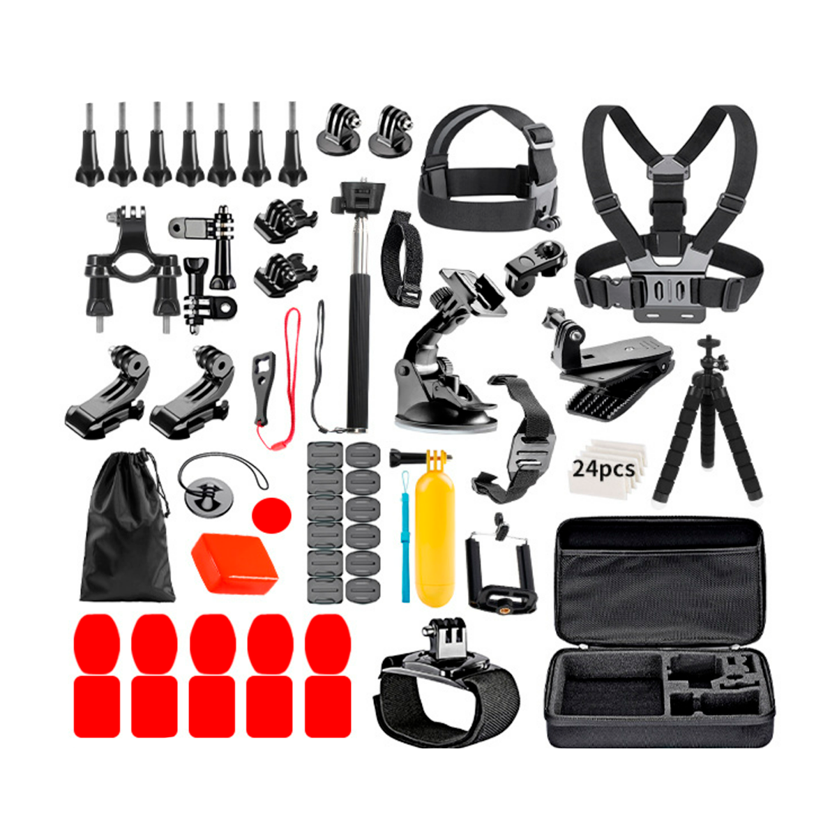 Kit Accesorios 84 en 1 Maleta Gopro Cámara Deportiva Negro
