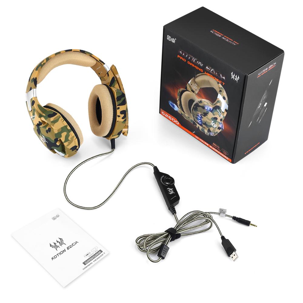Audifonos Gamer Kotion Each G2600 Pc Ps4 Camu Cafe – imagen 2