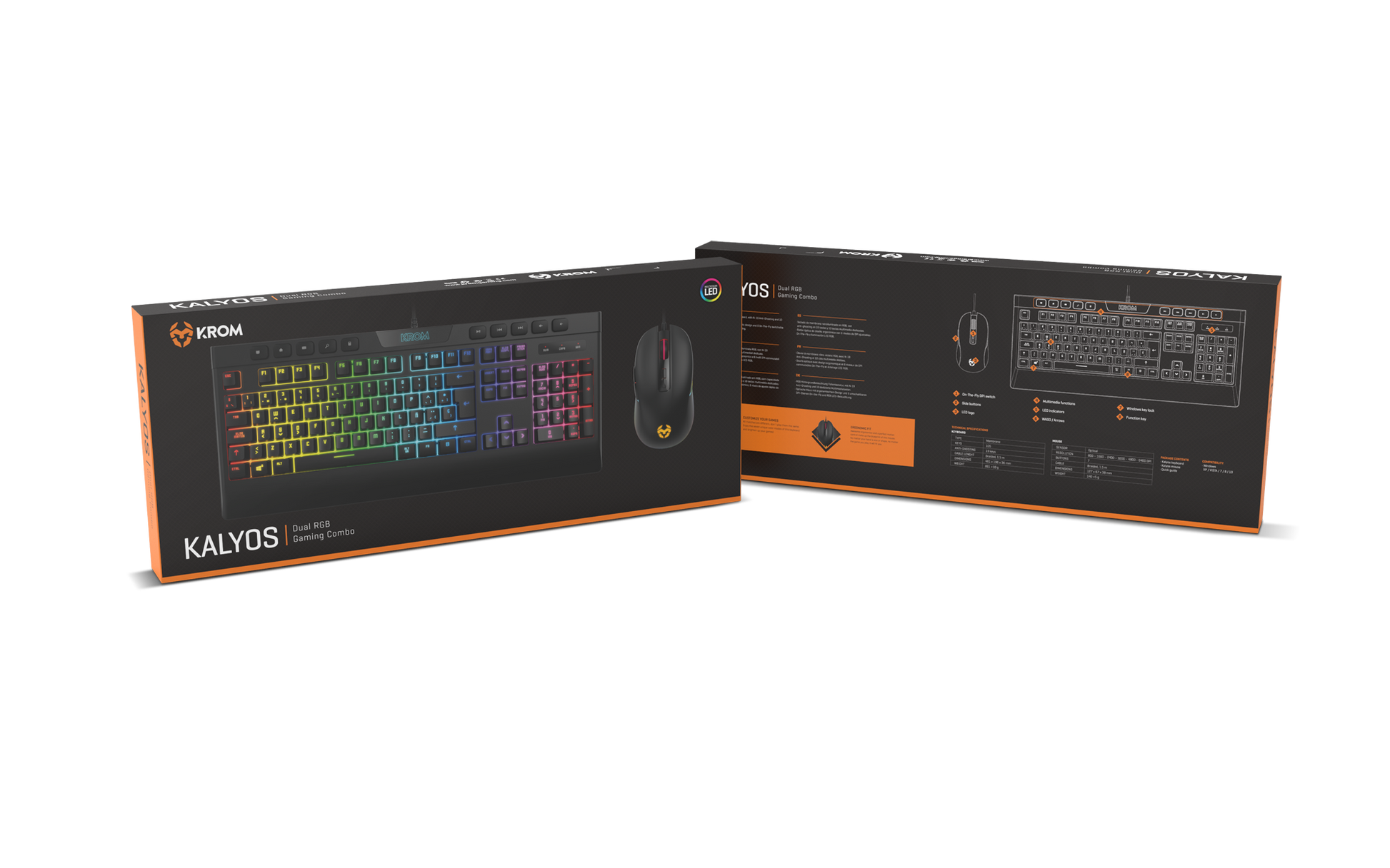 Kit Gamer 2 en 1 Krom Kalyos Rgb Teclado + Mouse Negro – imagen 2