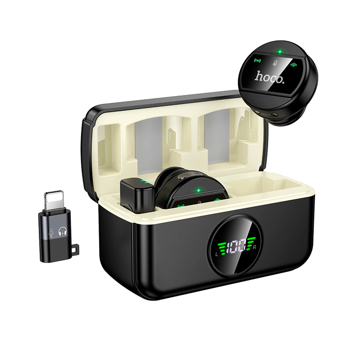 Microfono Inalambrico Externo Hoco L22 Doble Usb-C + IP Negro