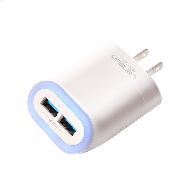 Cargador Dual Carga Rapida 2.4a Lensun Blanco – imagen 5