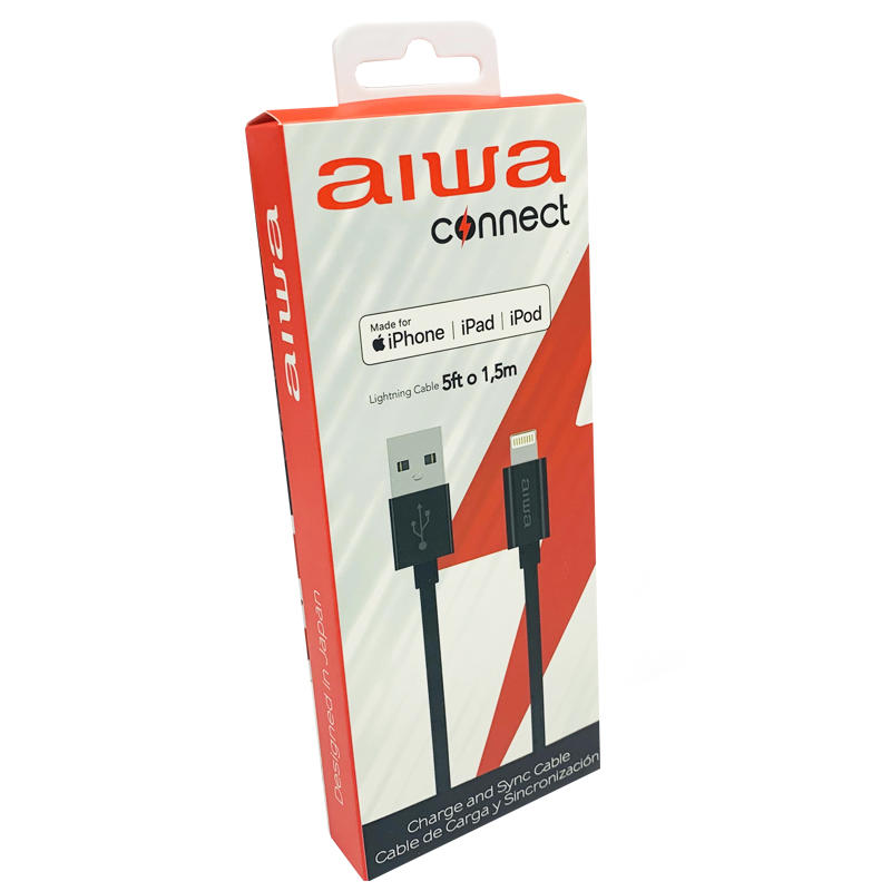 Cable Lightning a Usb 1,5 Metros Aiwa Ipad Iphone Negro – imagen 3