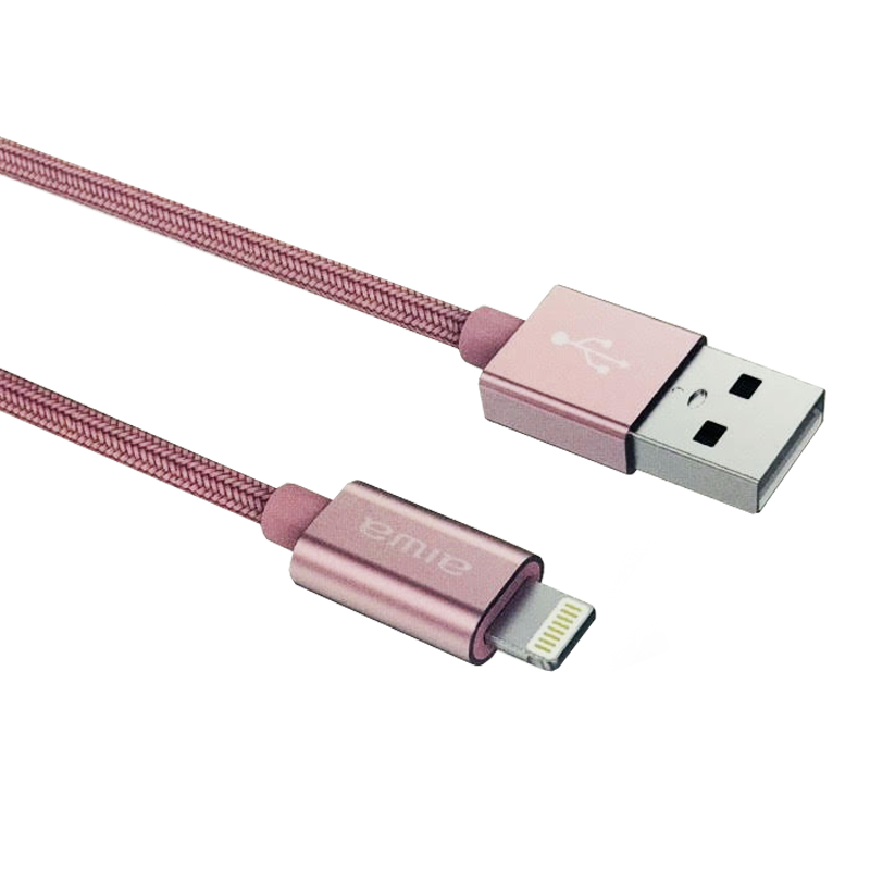 Cable Lightning a Usb 1,5 Metros Aiwa Ipad Iphone Rosado
